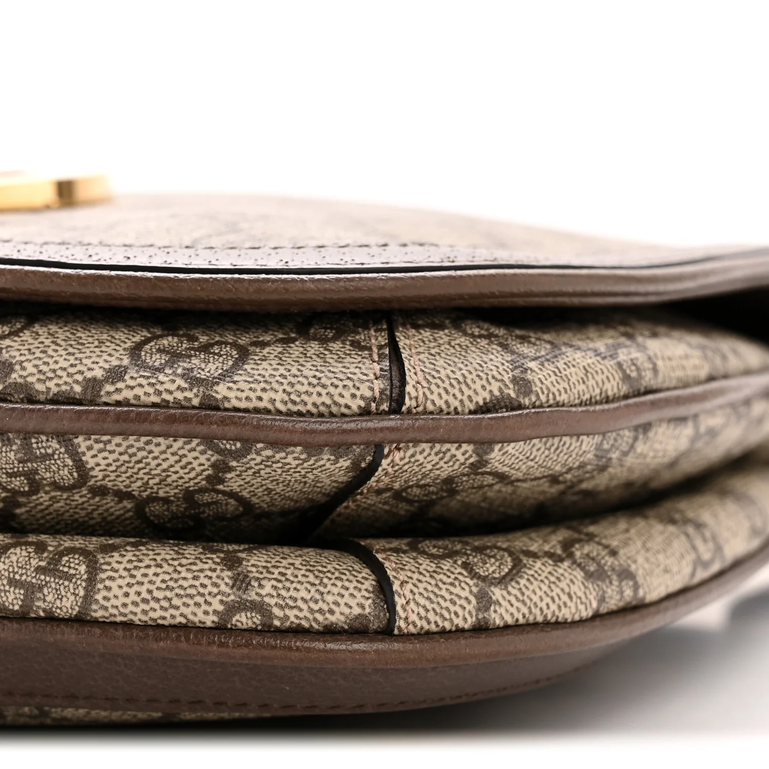 GG Supreme Monogram Textured Dollar Calfskin Web Medium Blondie Top Handle Shoulder Flap Bag Beige Ebony New Acero - Image 10