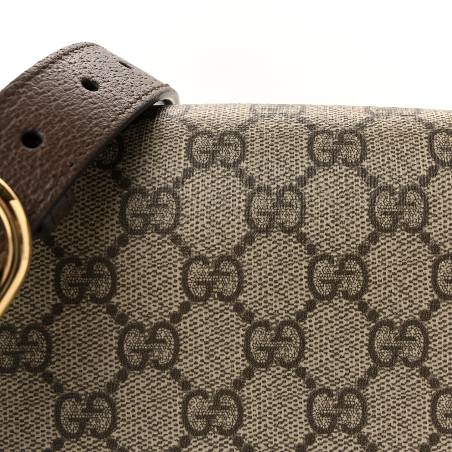GG Supreme Monogram Textured Dollar Calfskin Web Medium Blondie Top Handle Shoulder Flap Bag Beige Ebony New Acero - Image 15
