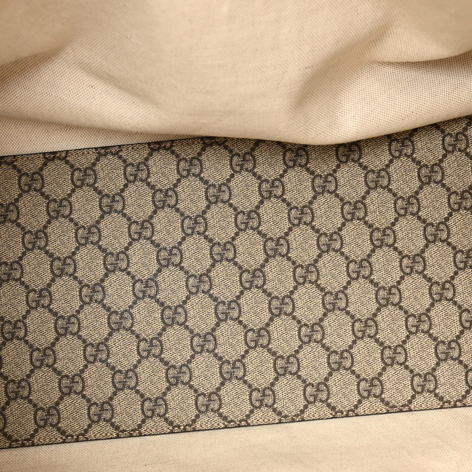GG Supreme Monogram Textured Dollar Calfskin Web Medium Ophidia Carry-On Duffle Bag Beige Ebony New Acero - Image 4