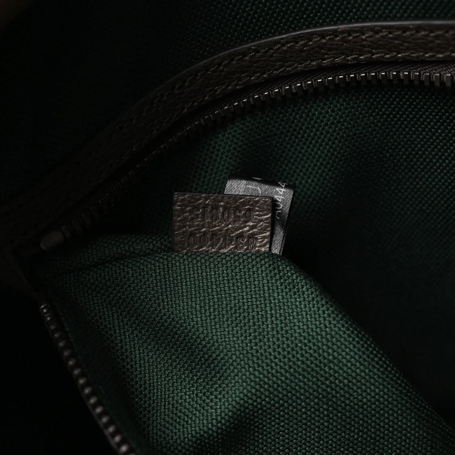 GG Supreme Monogram Textured Dollar Calfskin Web Medium Savoy Duffle Bag Beige Dark Brown - Image 7