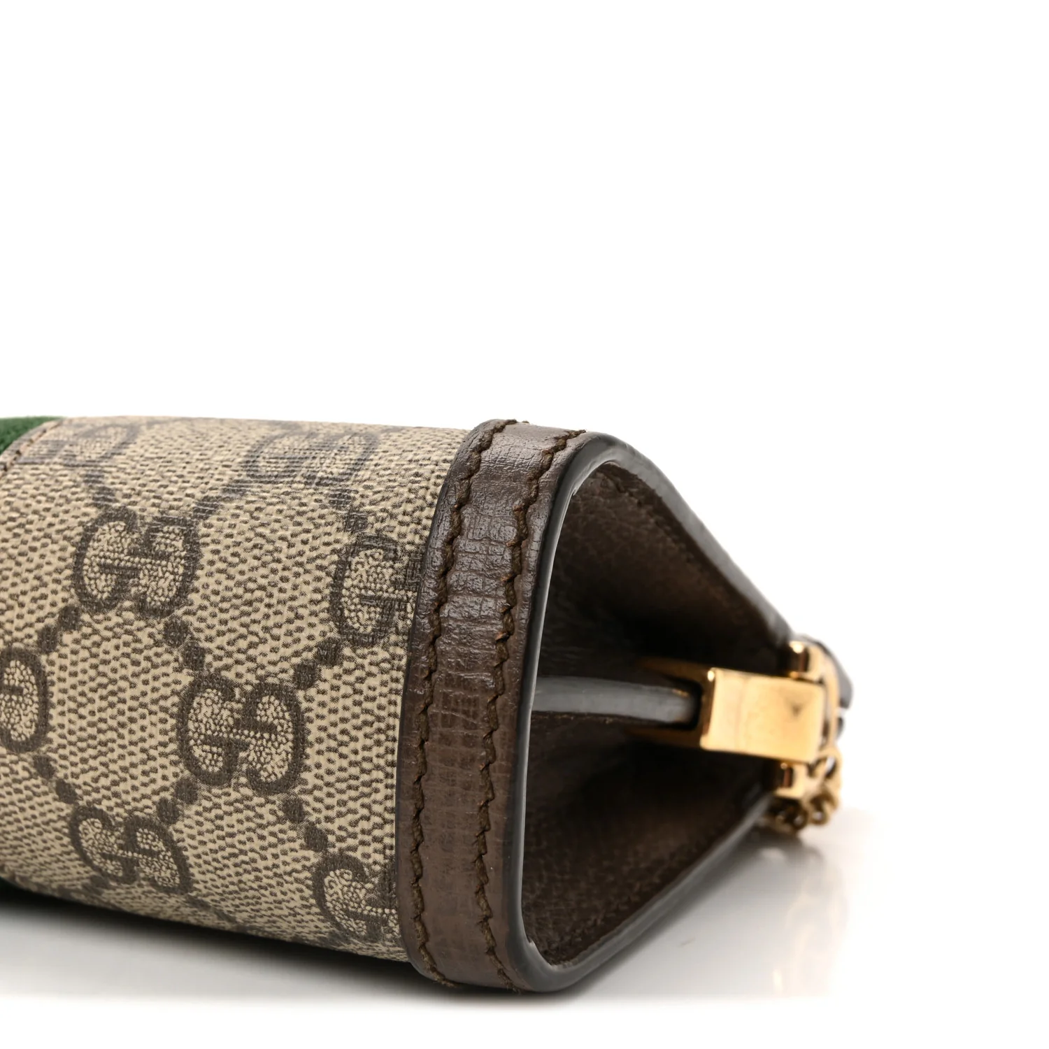 GG Supreme Monogram Textured Dollar Calfskin Web Mini Ophidia Chain Shoulder Bag Beige Ebony New Acero - Image 10