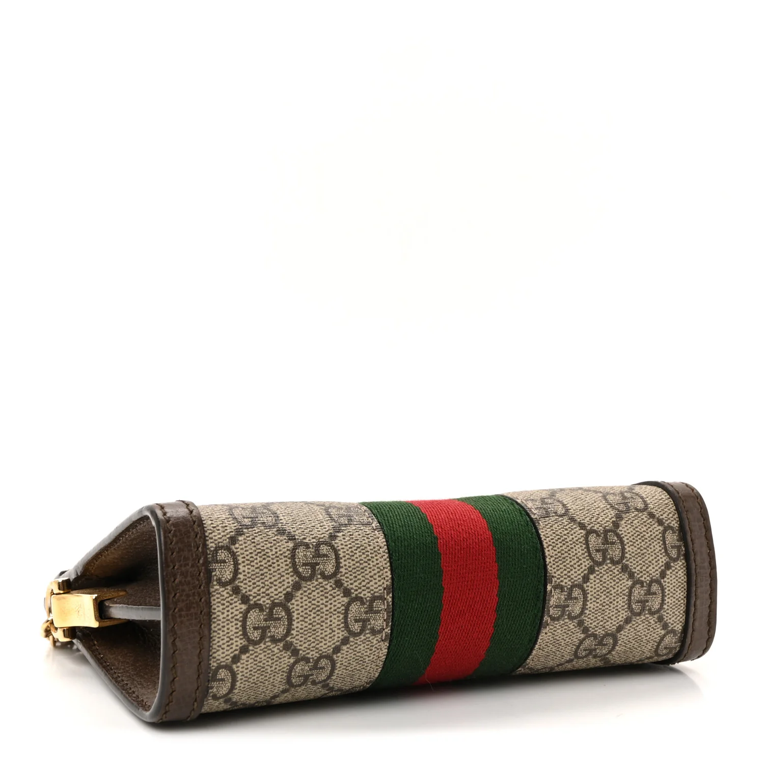 GG Supreme Monogram Textured Dollar Calfskin Web Mini Ophidia Chain Shoulder Bag Beige Ebony New Acero - Image 4