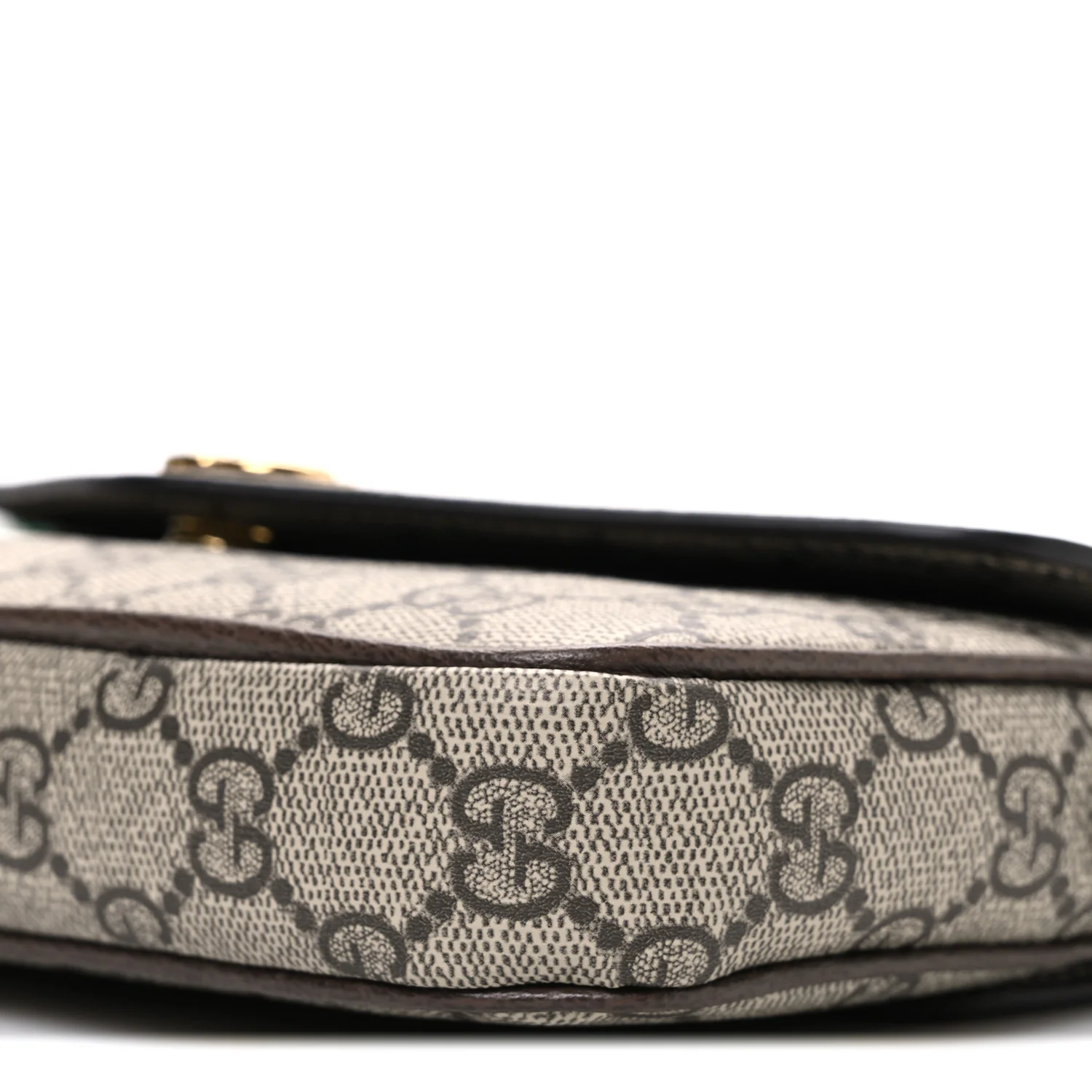 GG Supreme Monogram Textured Dollar Calfskin Web Mini Ophidia Envelope Shoulder Bag Beige Ebony New Acero - Image 10