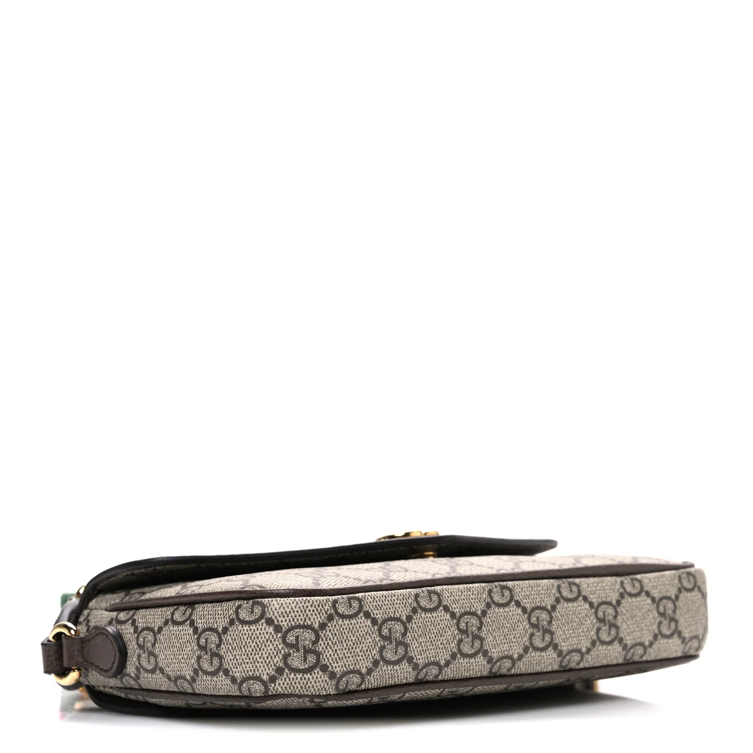 GG Supreme Monogram Textured Dollar Calfskin Web Mini Ophidia Envelope Shoulder Bag Beige Ebony New Acero - Image 4