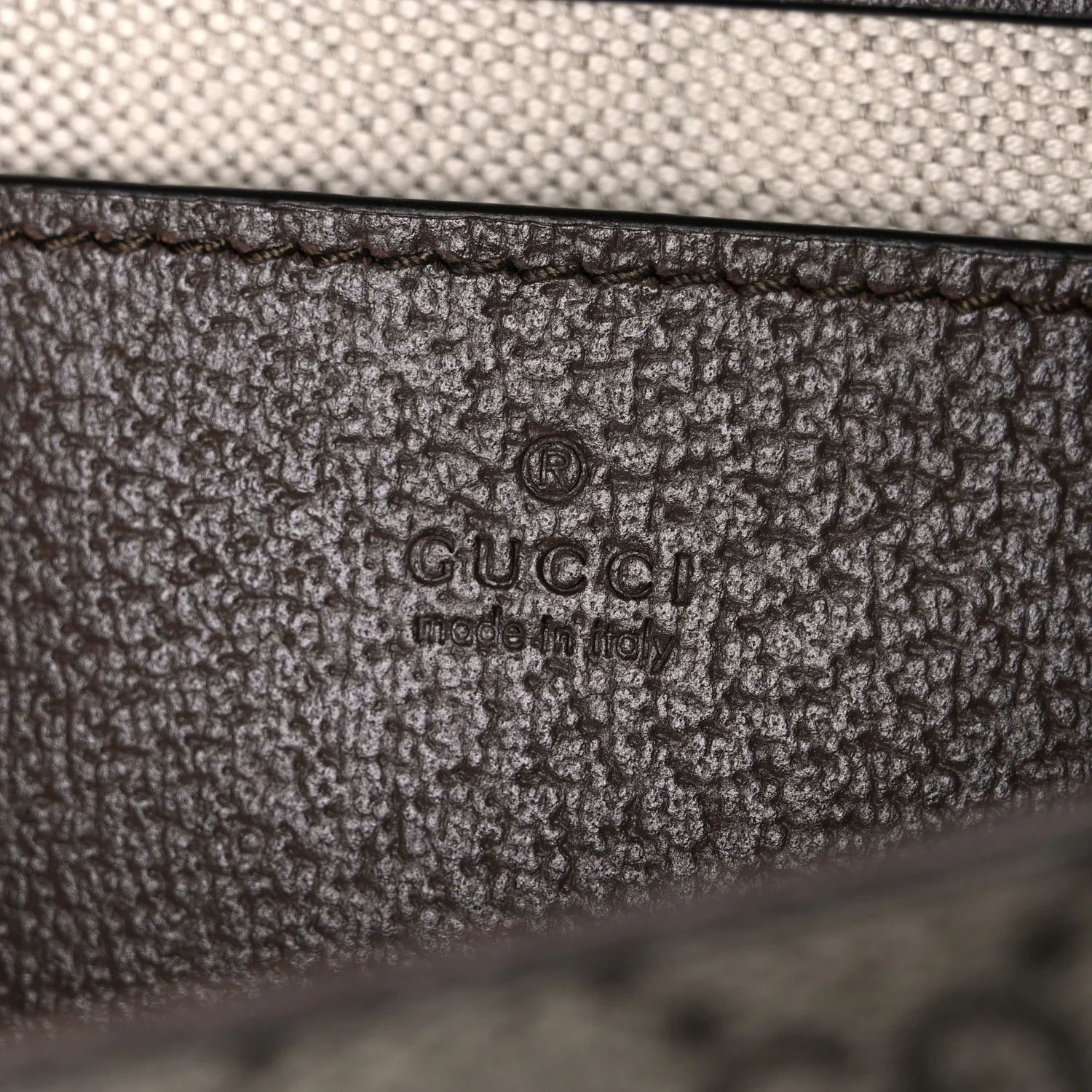 GG Supreme Monogram Textured Dollar Calfskin Web Mini Ophidia Envelope Shoulder Bag Beige Ebony New Acero - Image 6