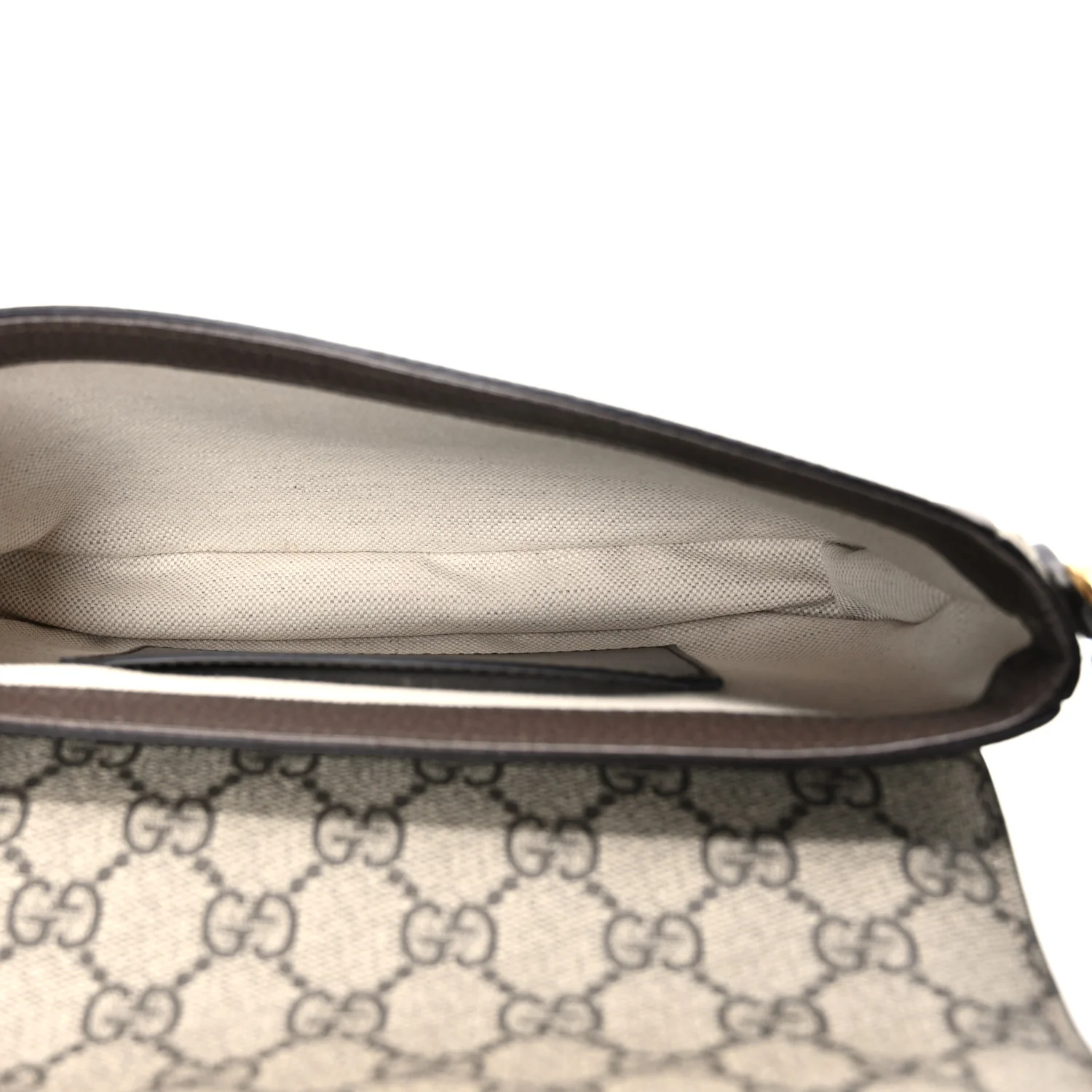 GG Supreme Monogram Textured Dollar Calfskin Web Mini Ophidia Envelope Shoulder Bag Beige Ebony New Acero - Image 5