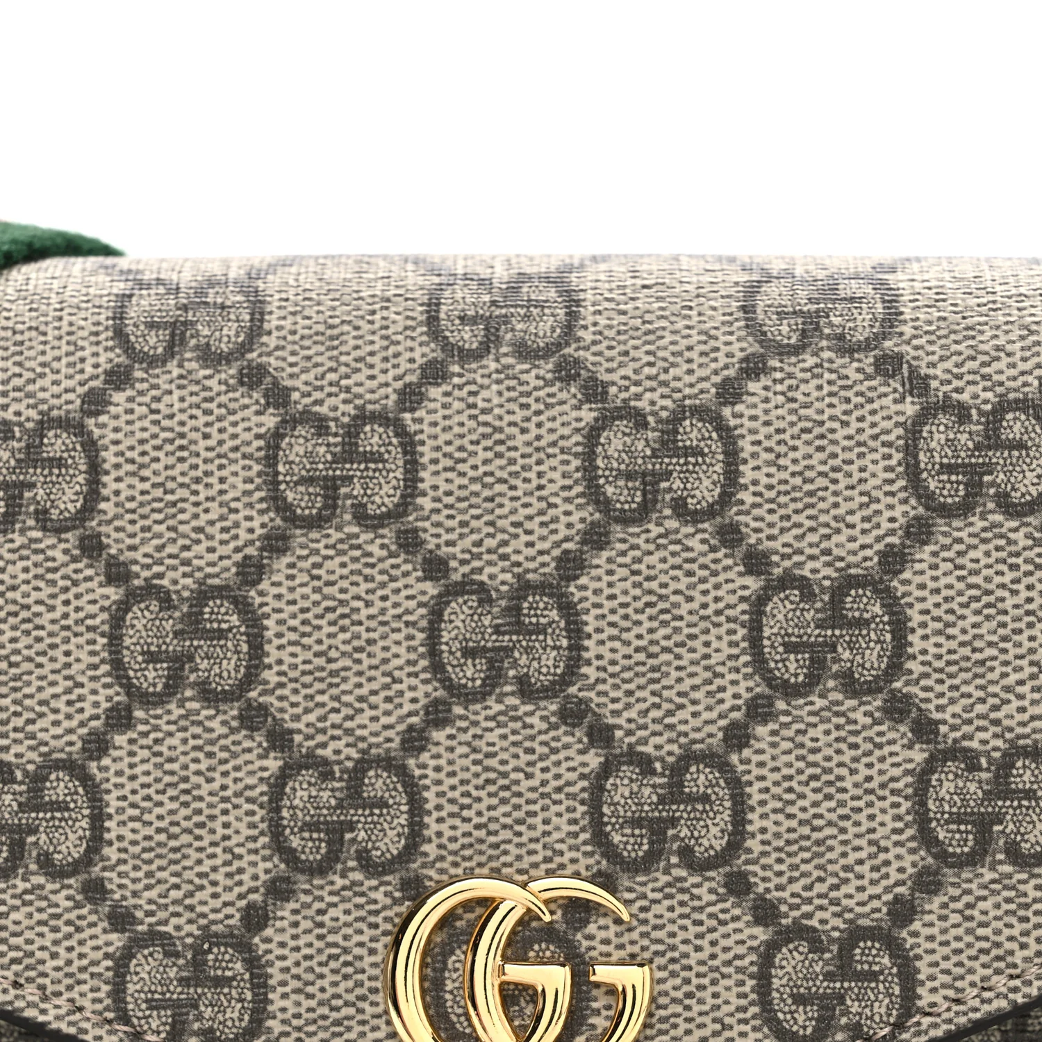 GG Supreme Monogram Textured Dollar Calfskin Web Mini Ophidia Envelope Shoulder Bag Beige Ebony New Acero - Image 8