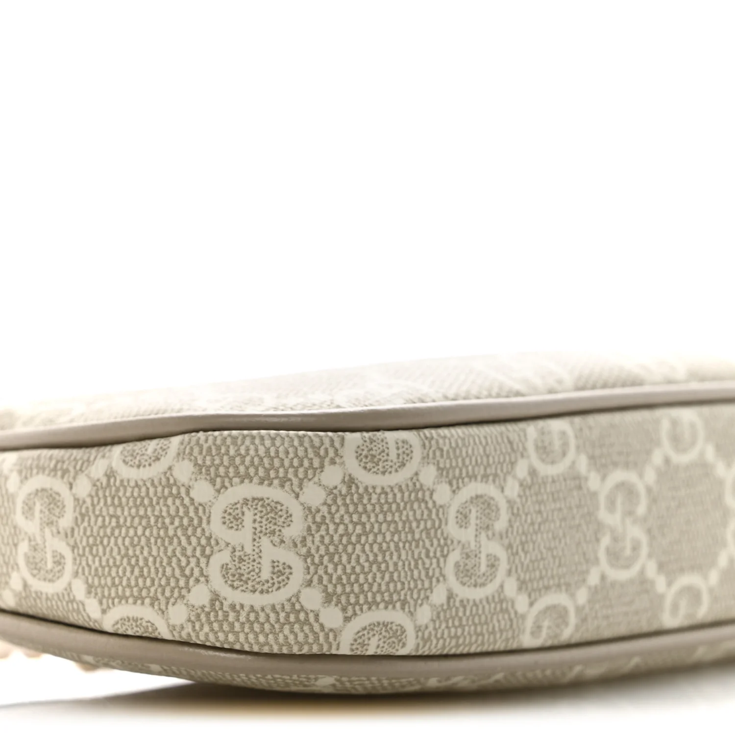 GG Supreme Monogram Textured Dollar Calfskin Web Mini Ophidia GG Handbag Beige Mystic White Oatmeal - Image 9