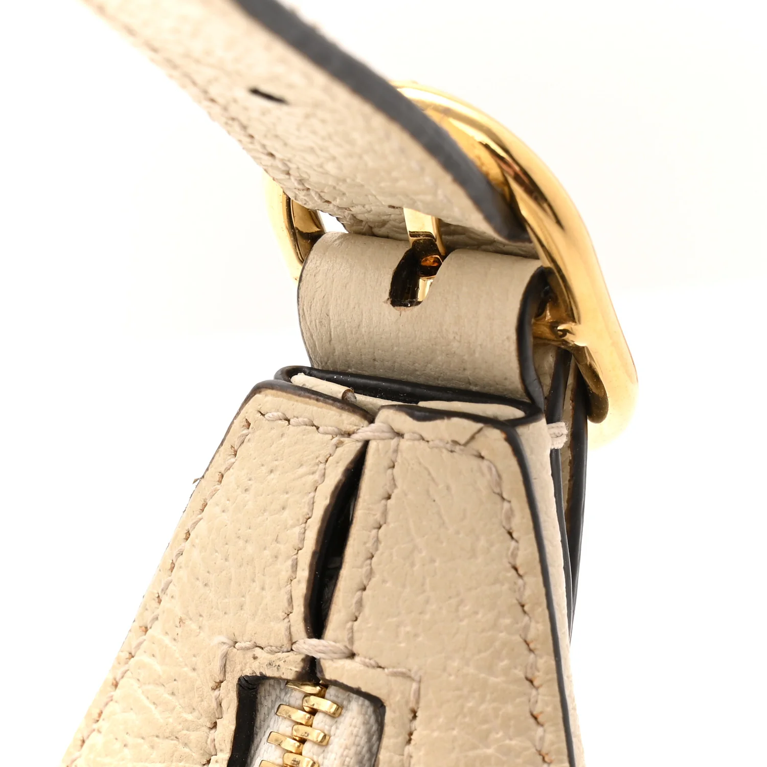 GG Supreme Monogram Textured Dollar Calfskin Web Mini Ophidia Half Moon Hobo Beige Ebony Mystic White - Image 12