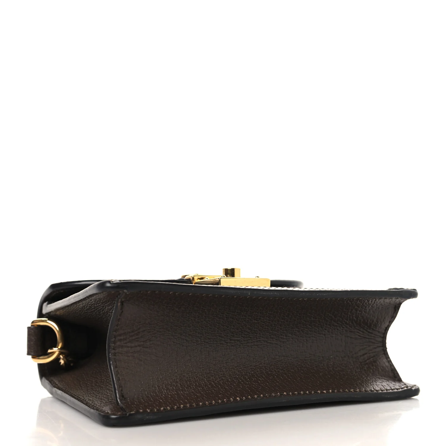 GG Supreme Monogram Textured Dollar Calfskin Web Mini Ophidia Padlock Top Handle Chain Shoulder Bag Beige Ebony New Acero - Image 4