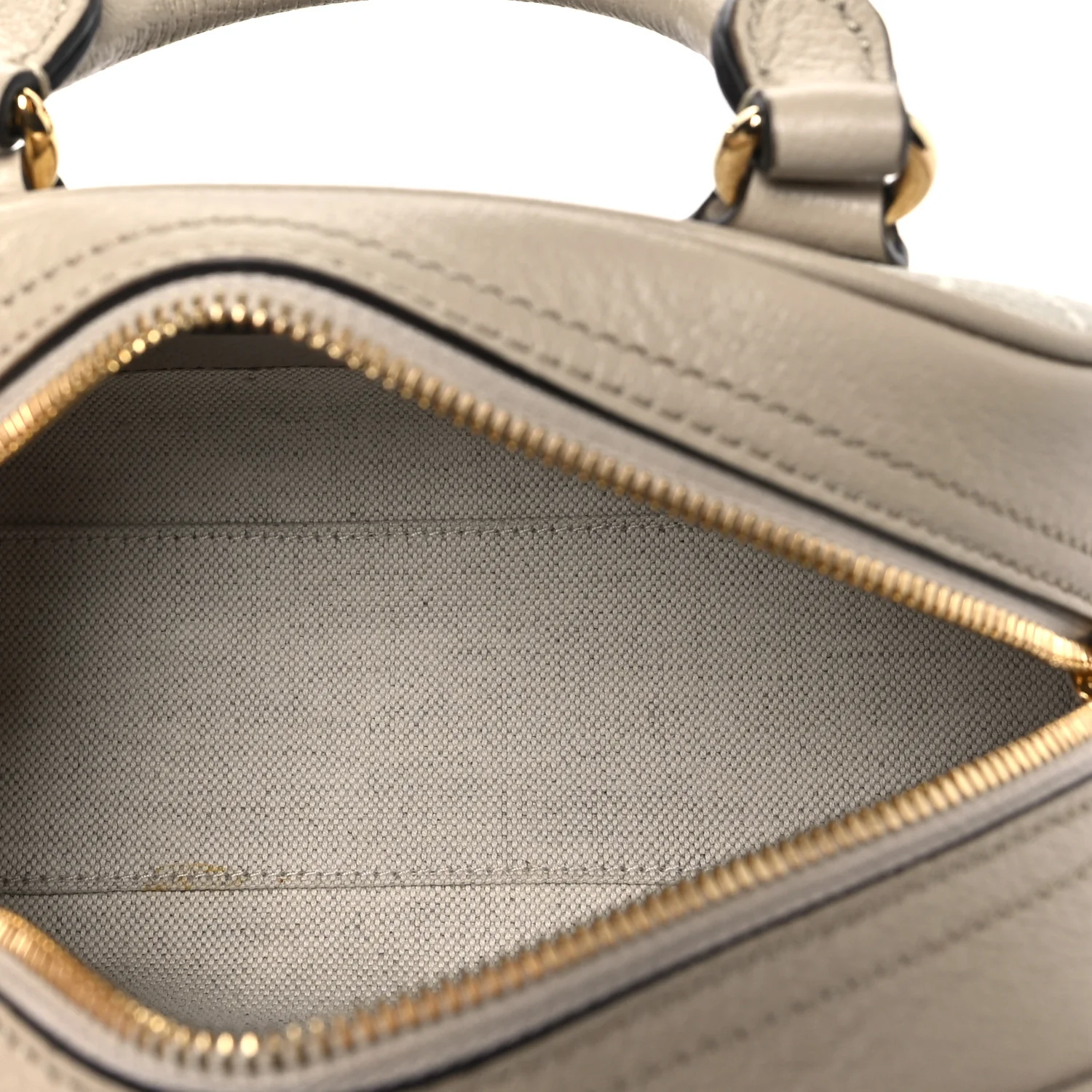 GG Supreme Monogram Textured Dollar Calfskin Web Mini Ophidia Top Handle Bowler Bag Beige Mystic White Oatmeal - Image 5