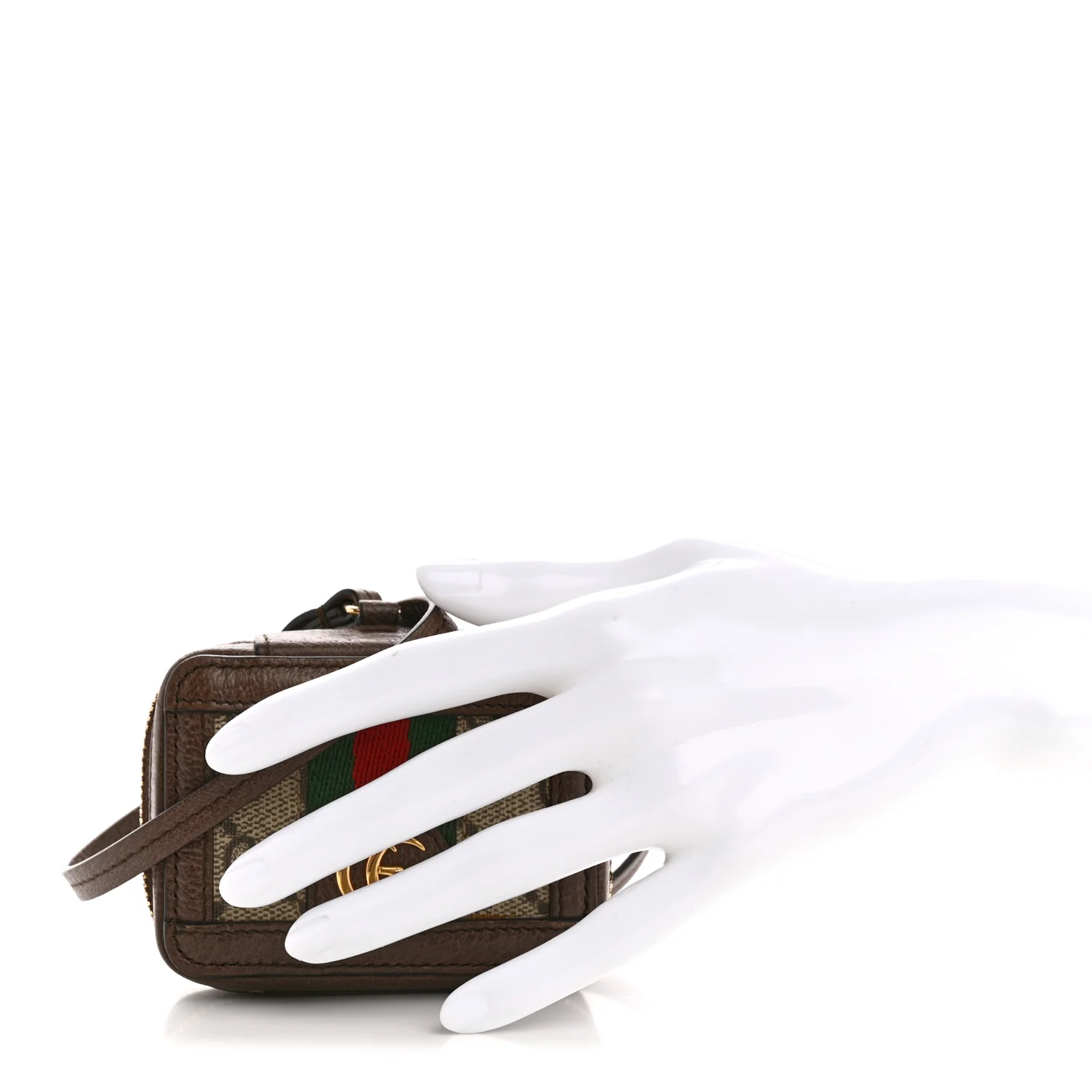 GG Supreme Monogram Textured Dollar Calfskin Web Ophidia AirPods Pro Case Beige Ebony New Acero - Image 2