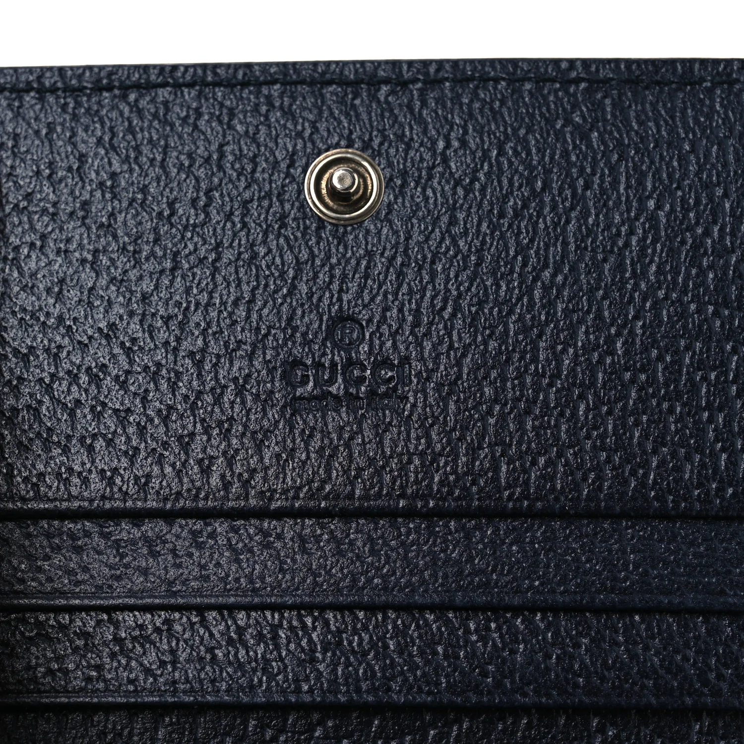GG Supreme Monogram Textured Dollar Calfskin Web Ophidia Card Case Beige Blue - Image 6