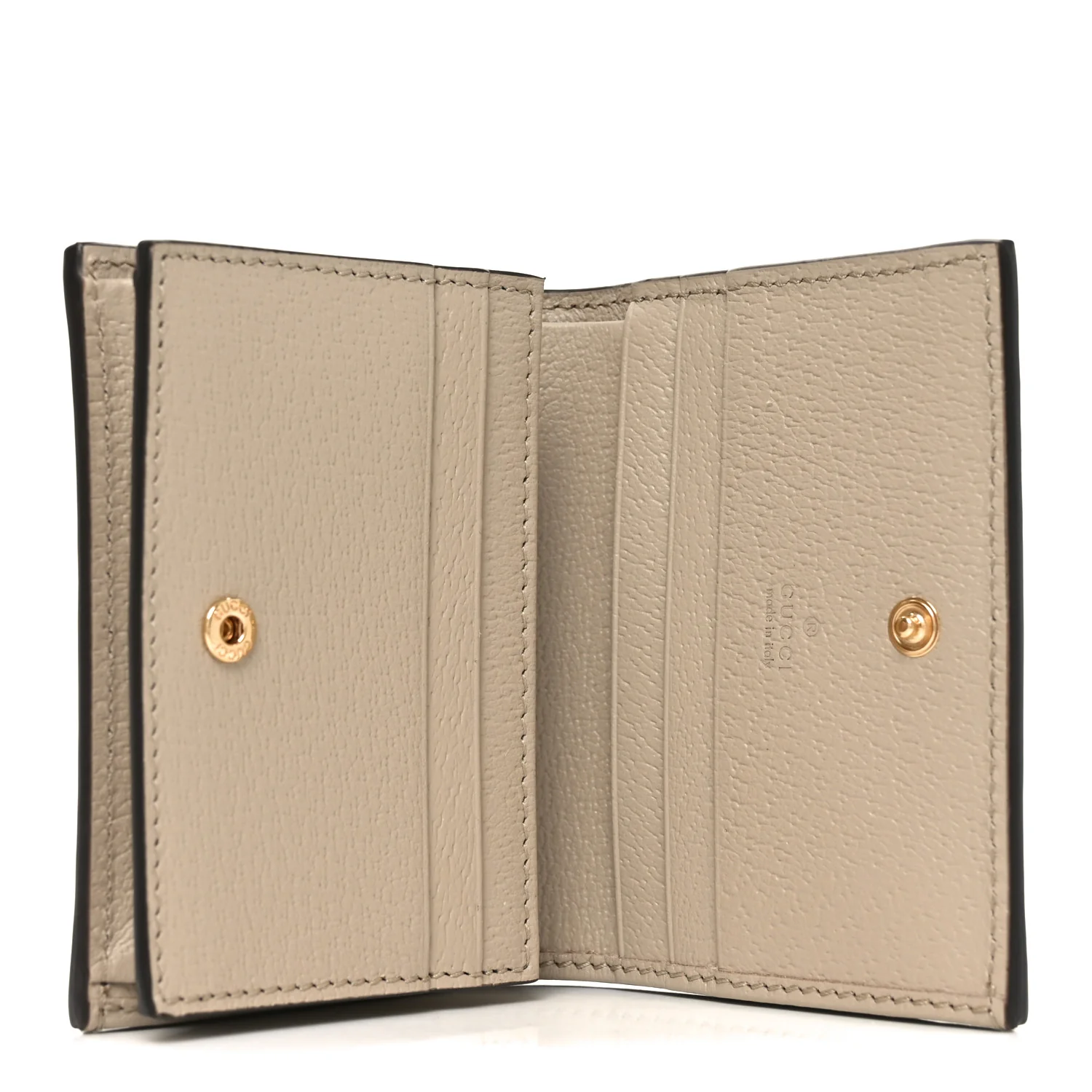 GG Supreme Monogram Textured Dollar Calfskin Web Ophidia Card Case Beige Mystic White Oatmeal - Image 5