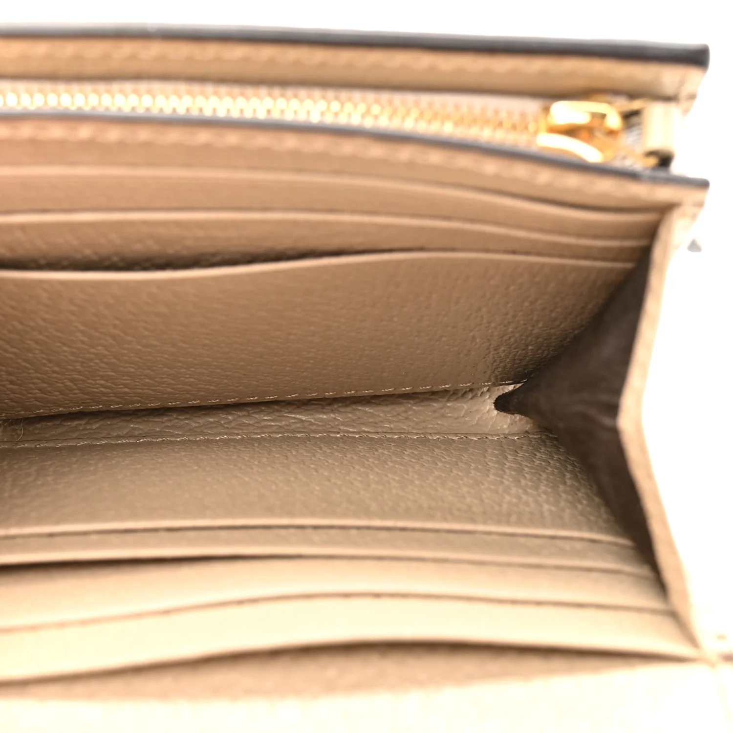GG Supreme Monogram Textured Dollar Calfskin Web Ophidia Card Case Wallet Beige Mystic White Oatmeal - Image 6