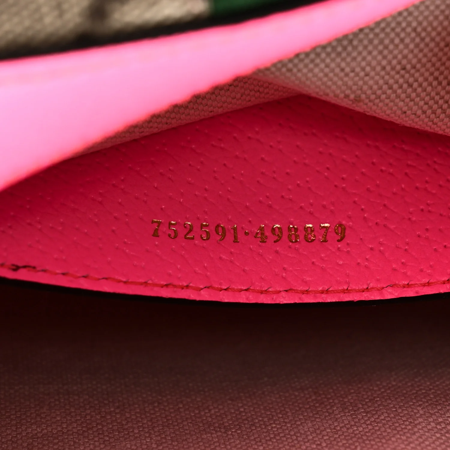 GG Supreme Monogram Textured Dollar Calfskin Web Ophidia Small Crossbody Bag Beige Ebony Fuchsia - Image 7