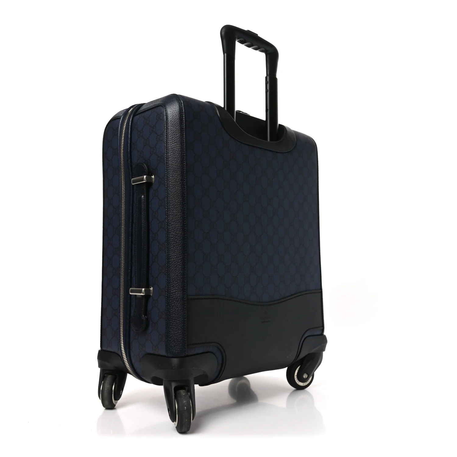 GG Supreme Monogram Textured Dollar Calfskin Web Ophidia Small Savoy Cabin Trolley Black Blue - Image 2