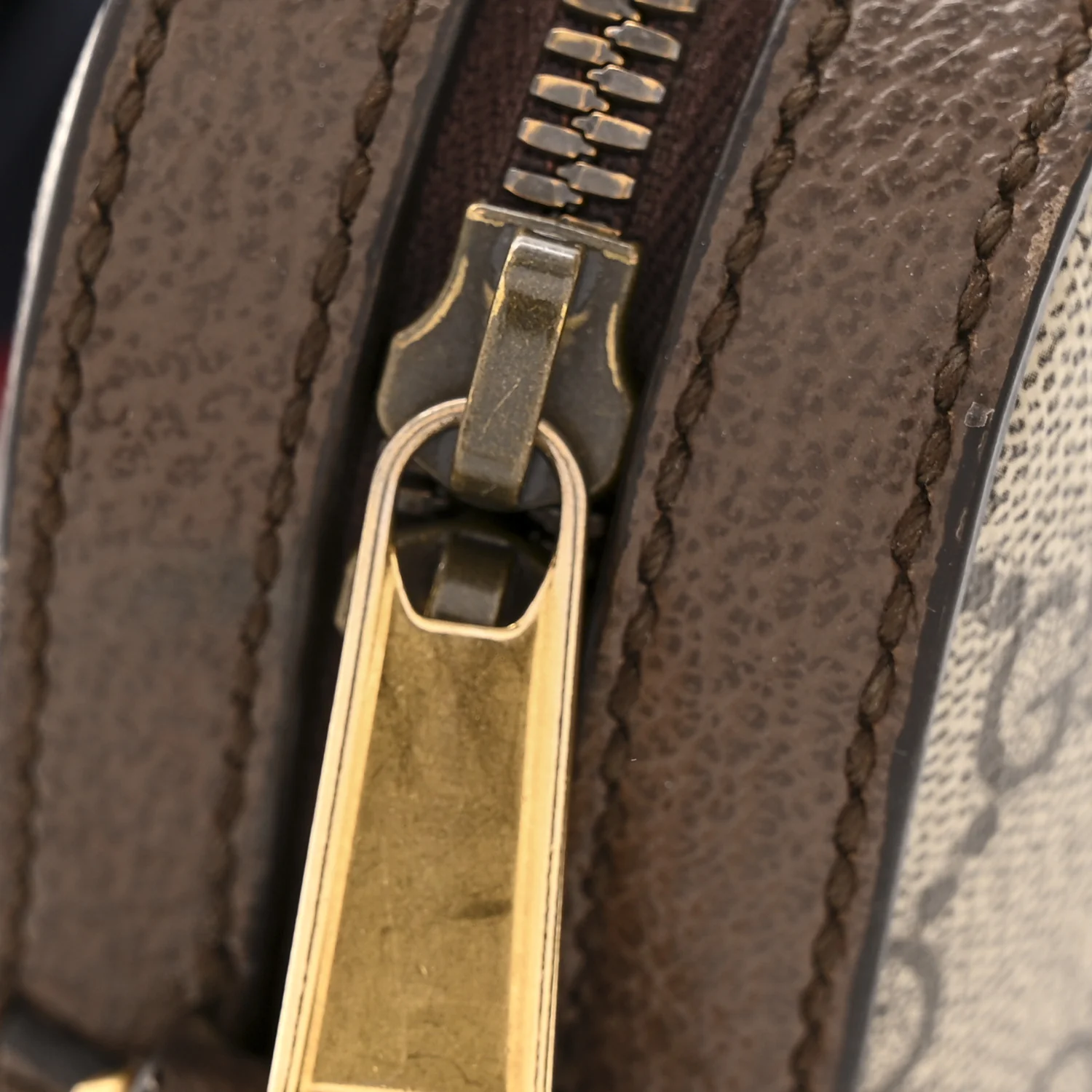 GG Supreme Monogram Textured Dollar Calfskin Web Ophidia Wristlet Shoulder Bag Beige Ebony New Acero - Image 11