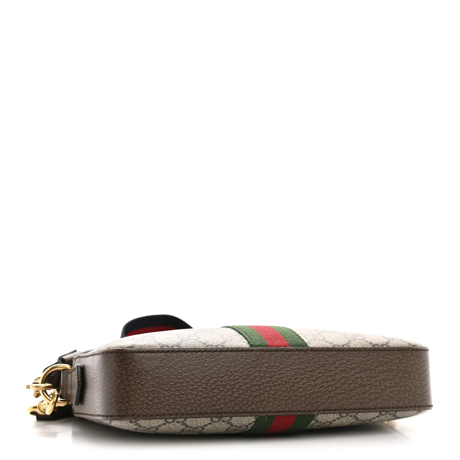 GG Supreme Monogram Textured Dollar Calfskin Web Ophidia Wristlet Shoulder Bag Beige Ebony New Acero - Image 4