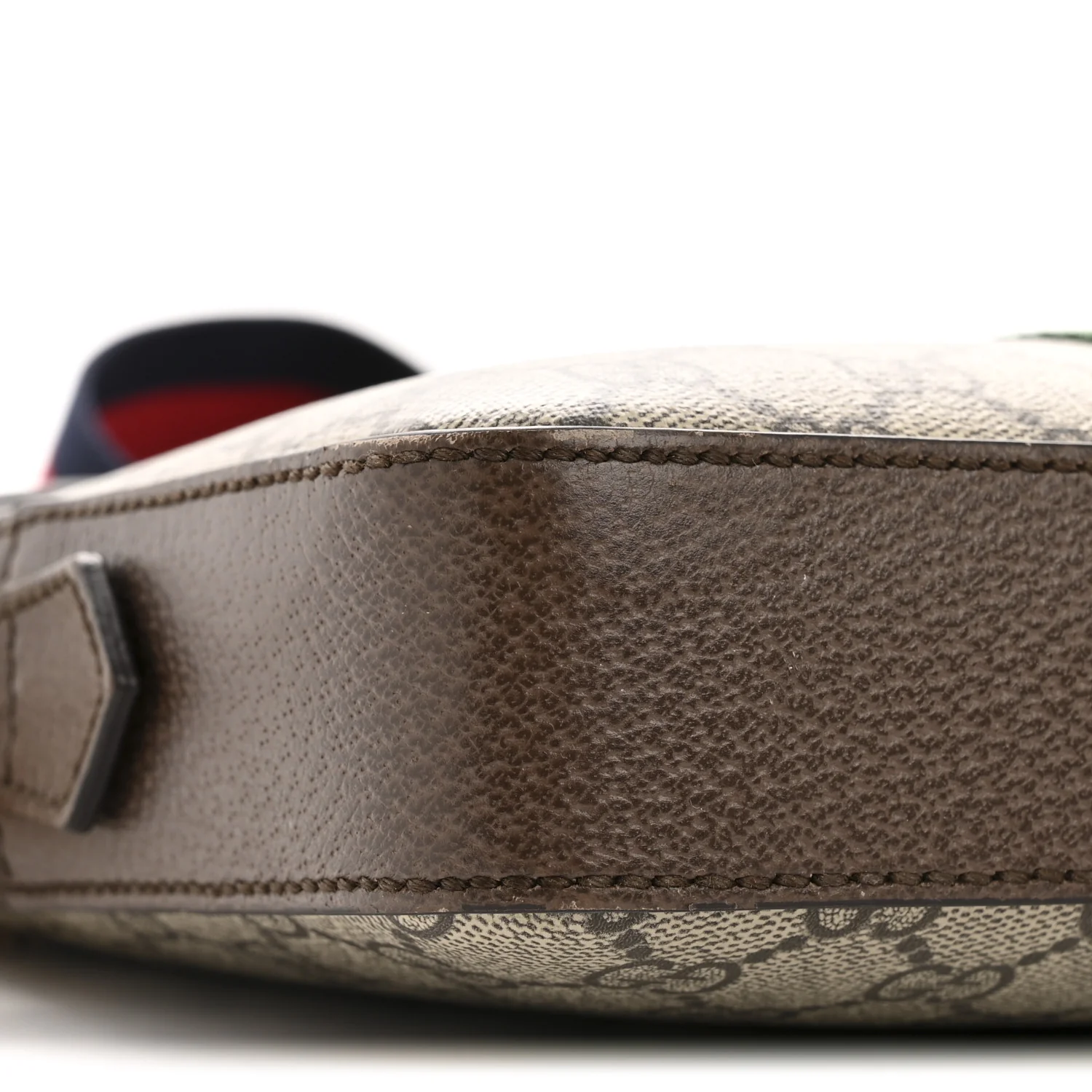 GG Supreme Monogram Textured Dollar Calfskin Web Ophidia Wristlet Shoulder Bag Beige Ebony New Acero - Image 9