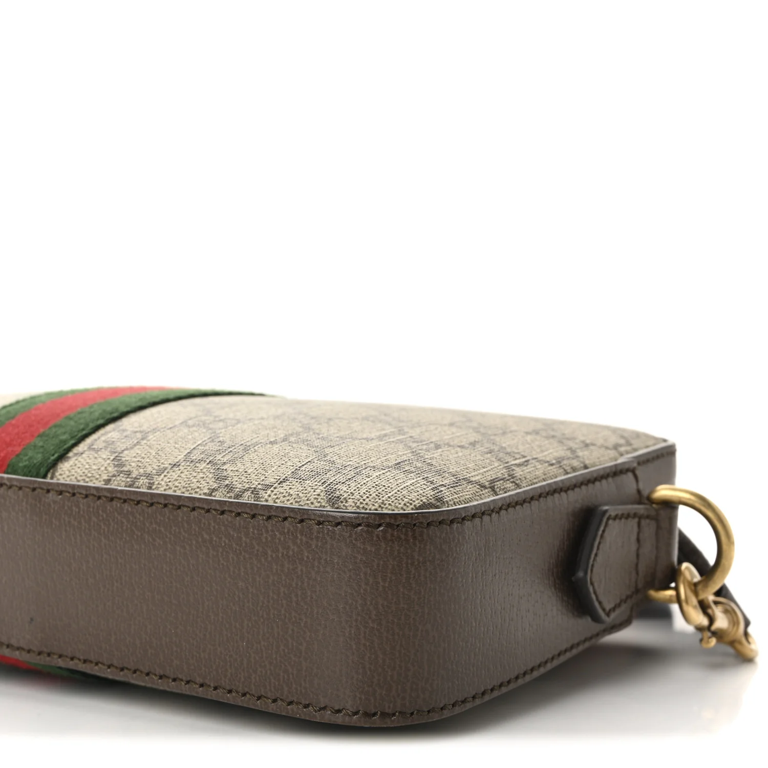 GG Supreme Monogram Textured Dollar Calfskin Web Ophidia Wristlet Shoulder Bag Beige Ebony New Acero - Image 10