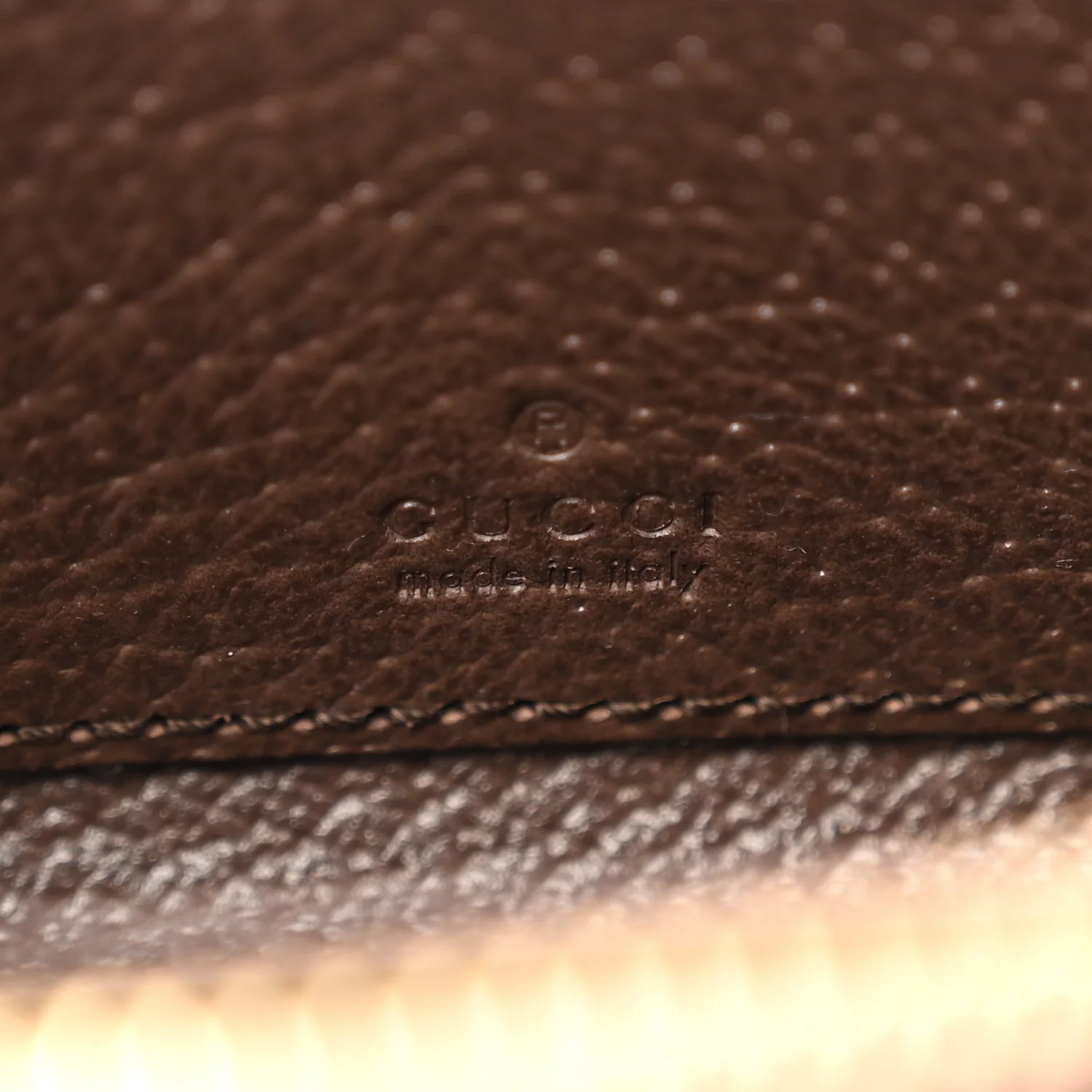 GG Supreme Monogram Textured Dollar Calfskin Web Ophidia Zip Around Card Case Wallet Beige Ebony New Acero - Image 6