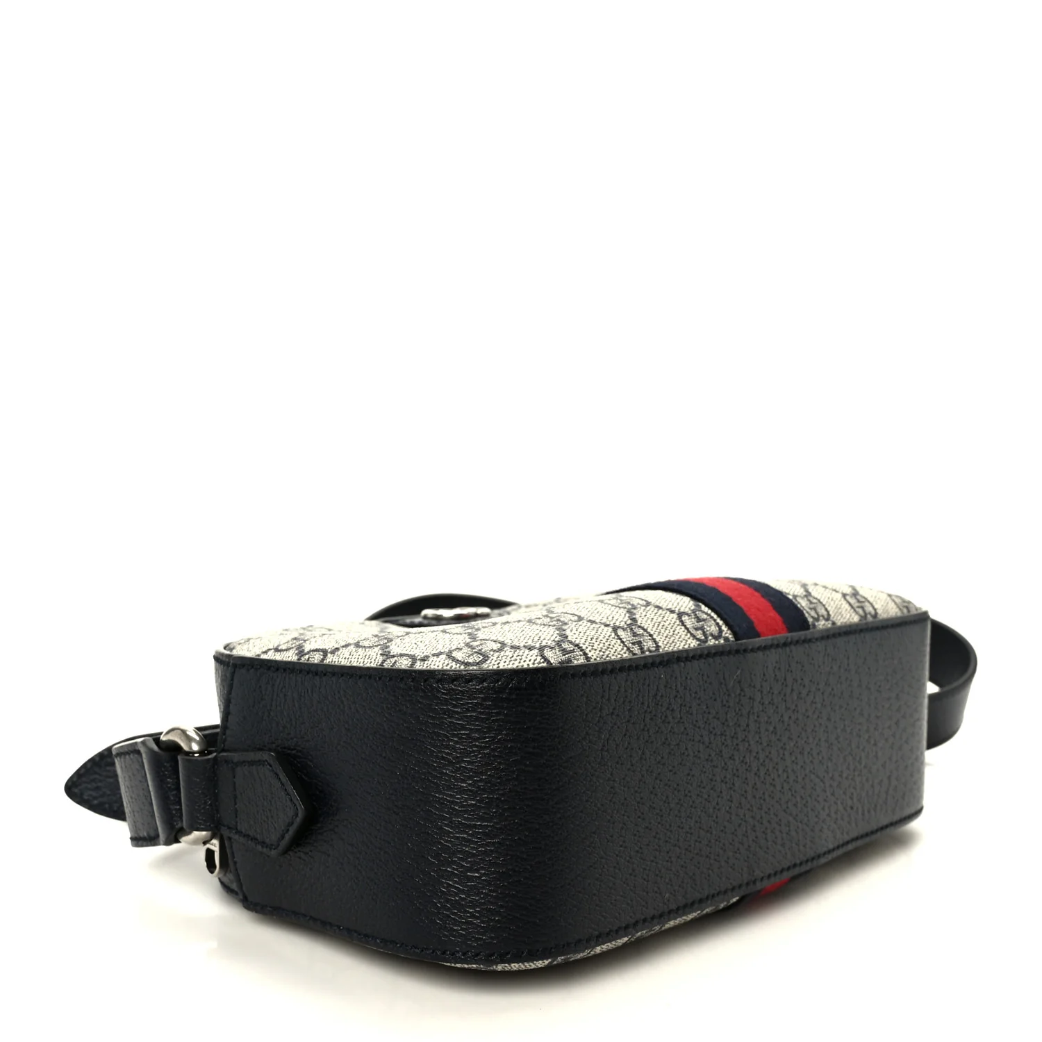 GG Supreme Monogram Textured Dollar Calfskin Web Small Ophidia Camera Bag Beige Blue - Image 4