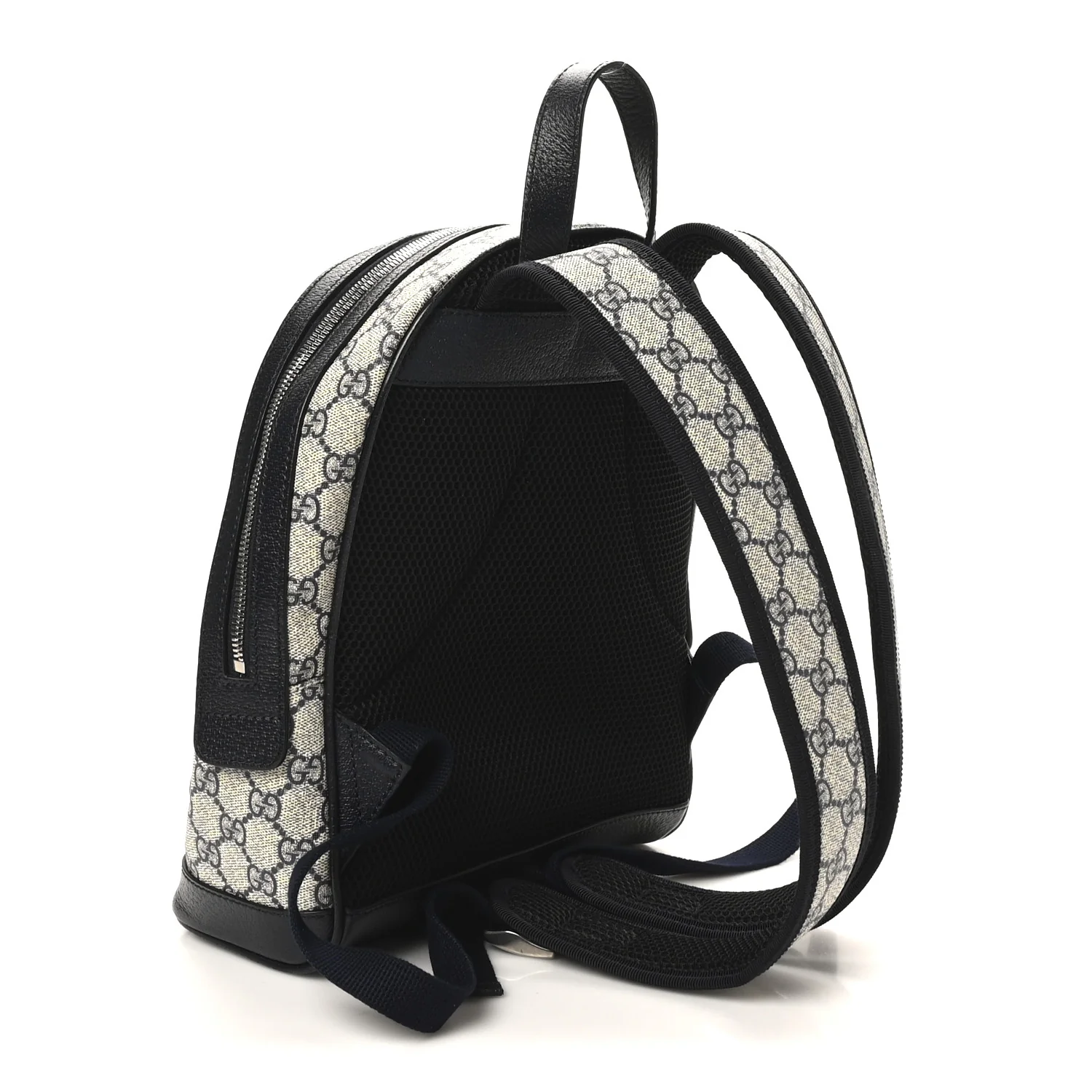 GG Supreme Monogram Textured Dollar Calfskin Web Small Ophidia Day Backpack Beige Blue Black - Image 3