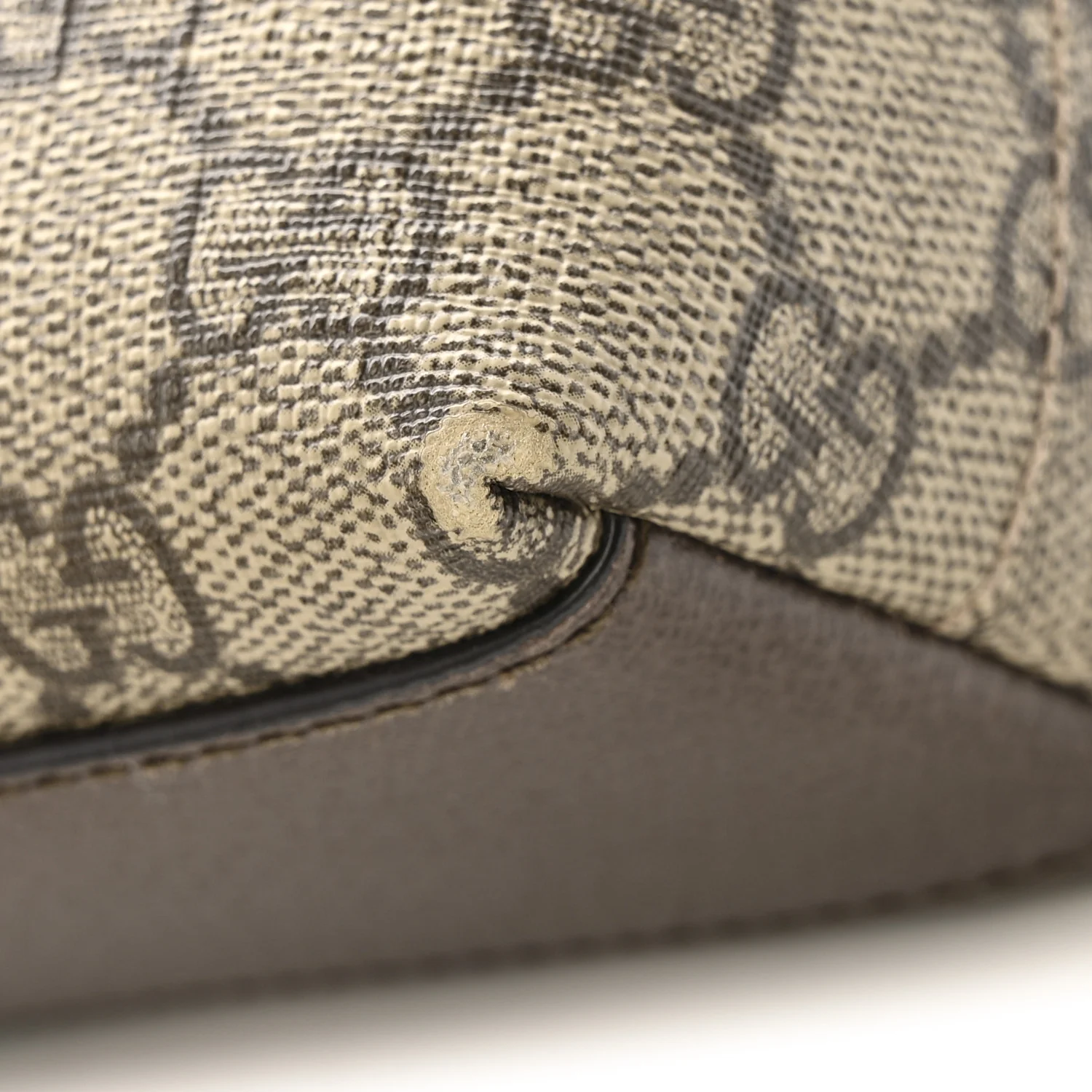 GG Supreme Monogram Textured Dollar Calfskin Web Small Ophidia Dome Shoulder Bag Beige Ebony New Acero - Image 11
