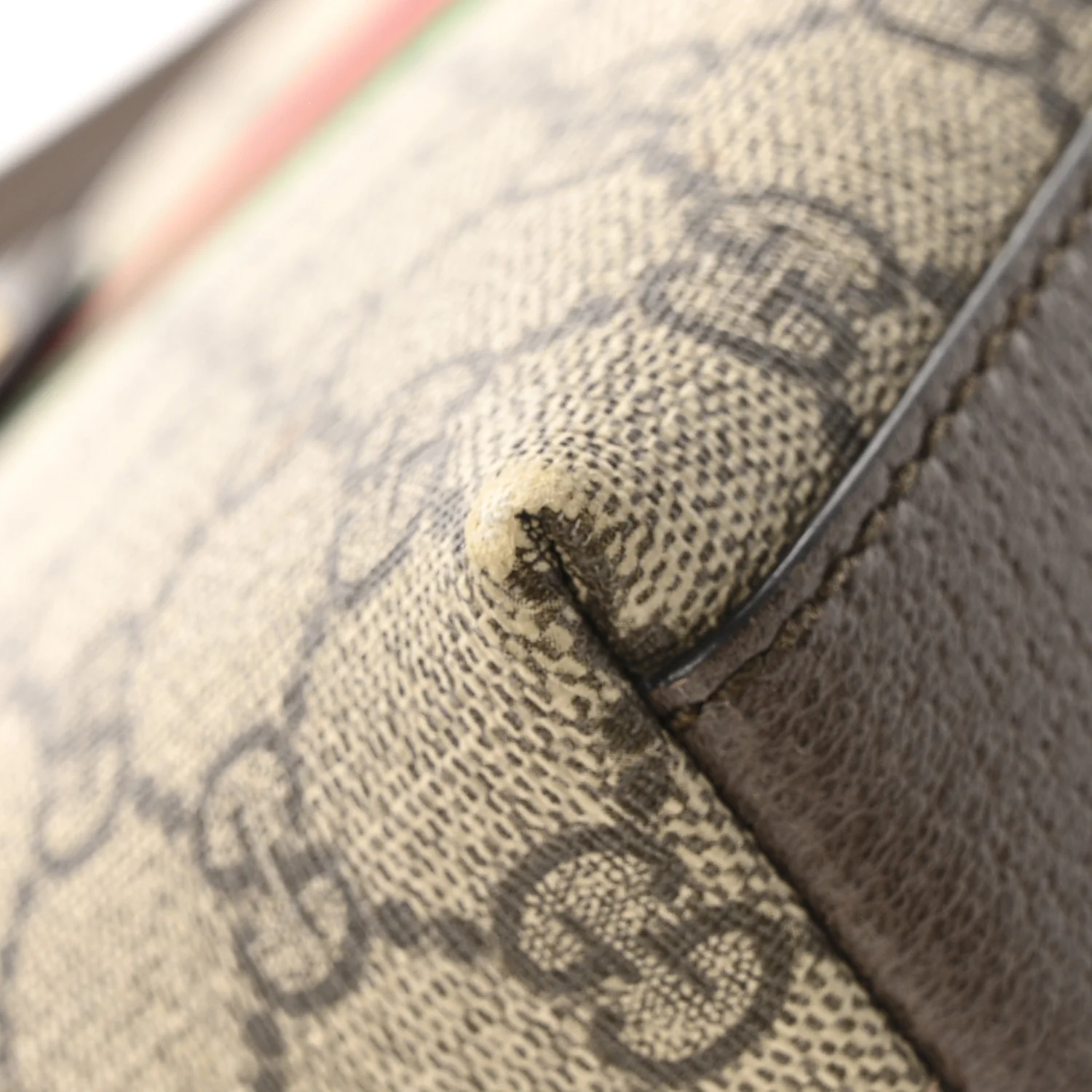 GG Supreme Monogram Textured Dollar Calfskin Web Small Ophidia Dome Shoulder Bag Beige Ebony New Acero - Image 12