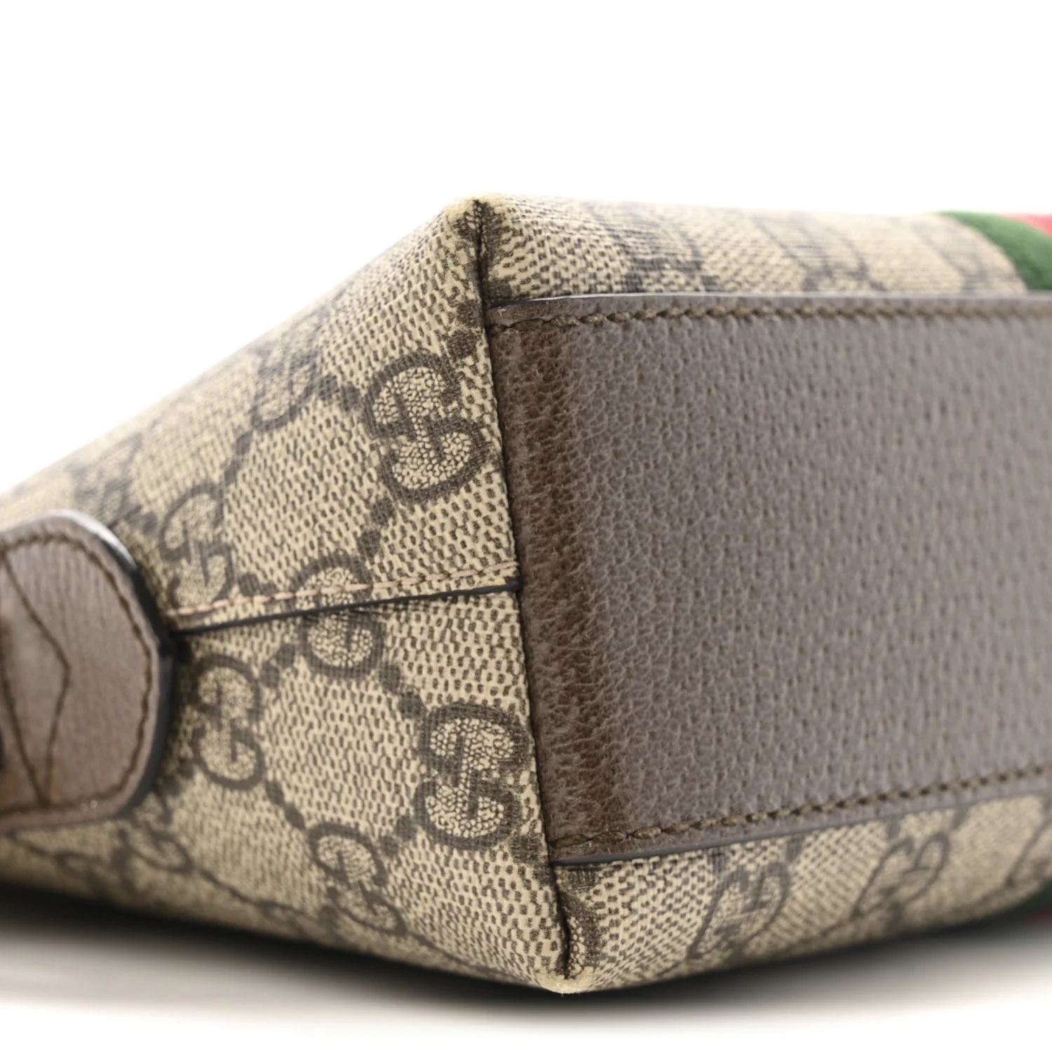 GG Supreme Monogram Textured Dollar Calfskin Web Small Ophidia Dome Shoulder Bag Beige Ebony New Acero - Image 9