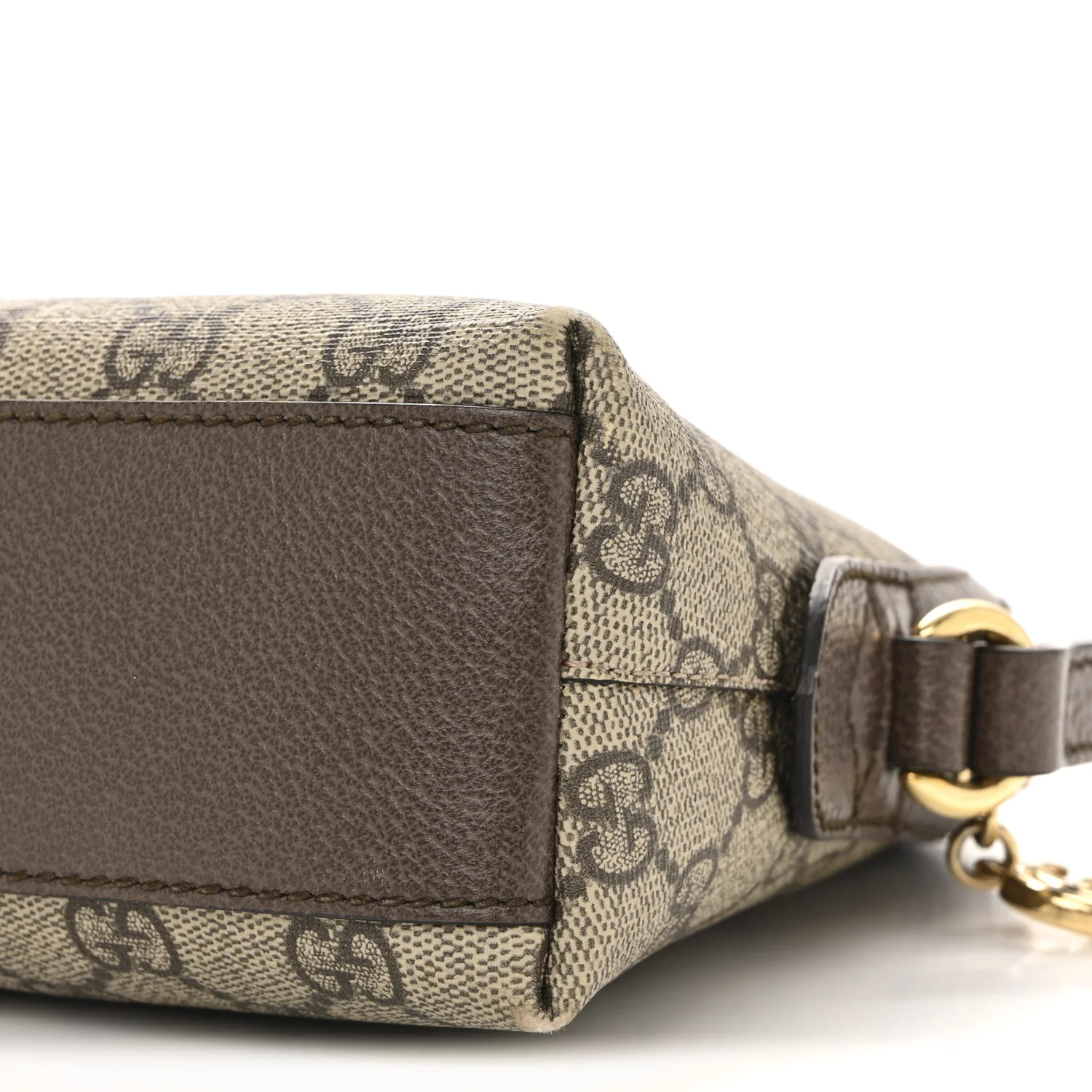GG Supreme Monogram Textured Dollar Calfskin Web Small Ophidia Dome Shoulder Bag Beige Ebony New Acero - Image 10