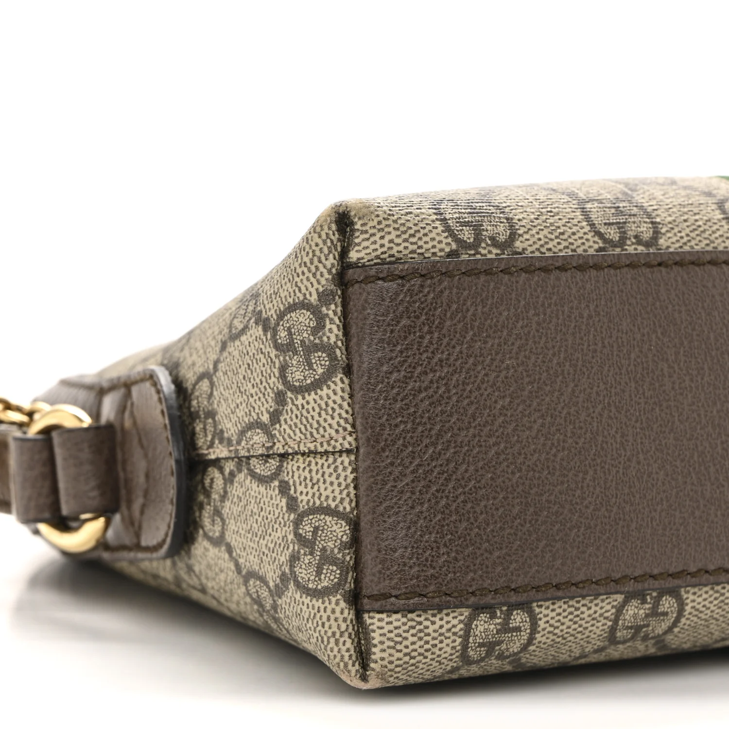 GG Supreme Monogram Textured Dollar Calfskin Web Small Ophidia Dome Shoulder Bag Beige Ebony New Acero - Image 9