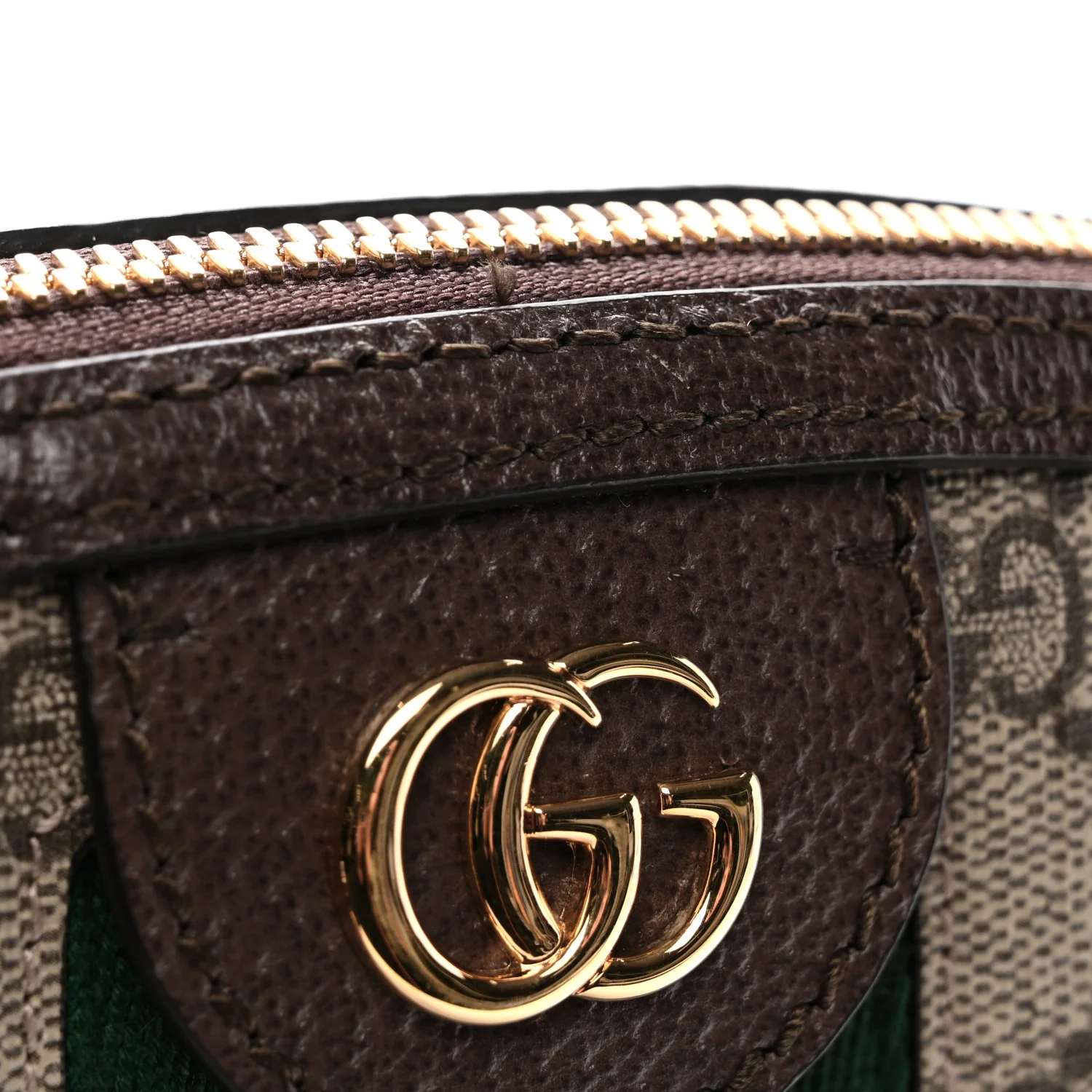 GG Supreme Monogram Textured Dollar Calfskin Web Small Ophidia Dome Shoulder Bag Beige Ebony New Acero - Image 3