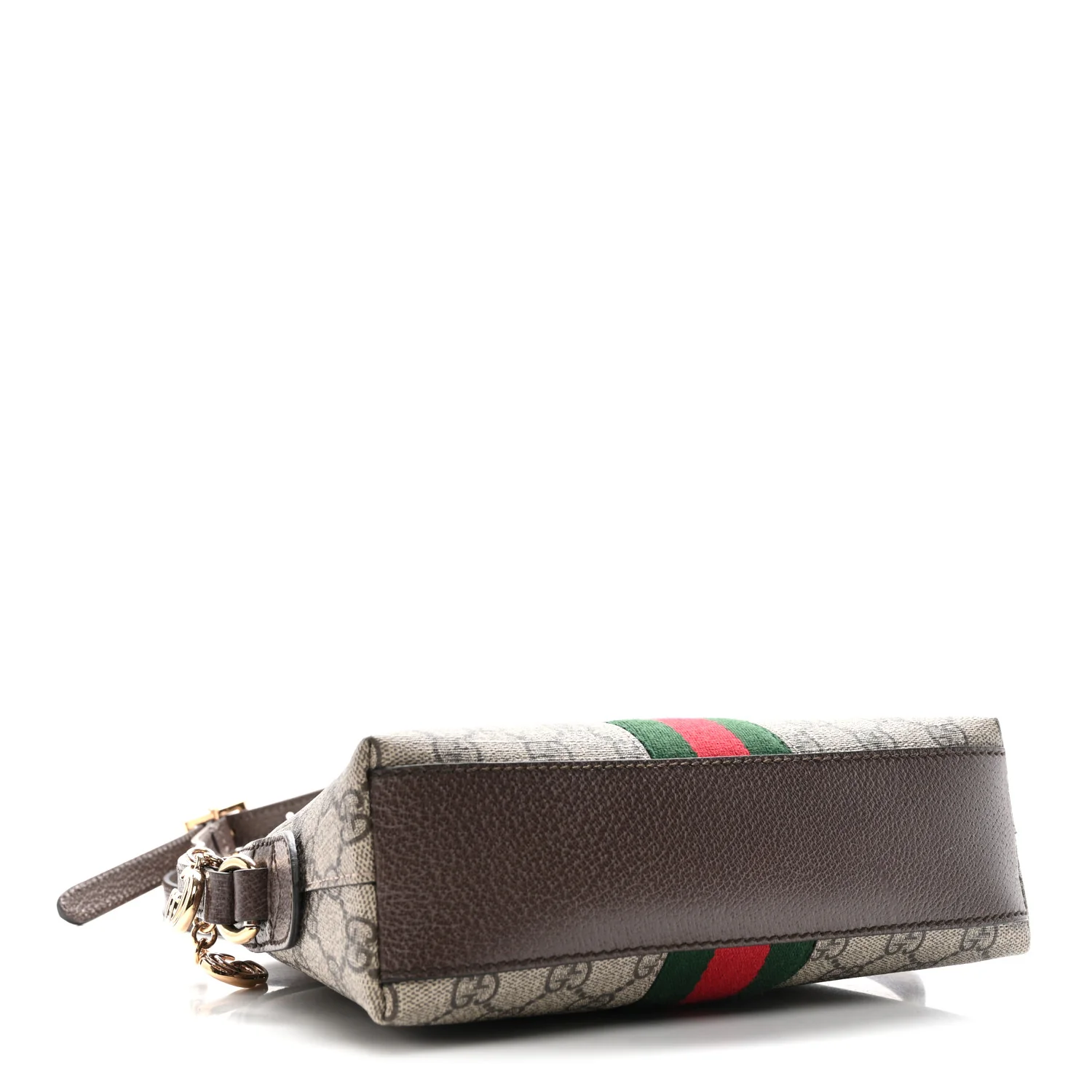 GG Supreme Monogram Textured Dollar Calfskin Web Small Ophidia Dome Shoulder Bag Beige Ebony New Acero - Image 5