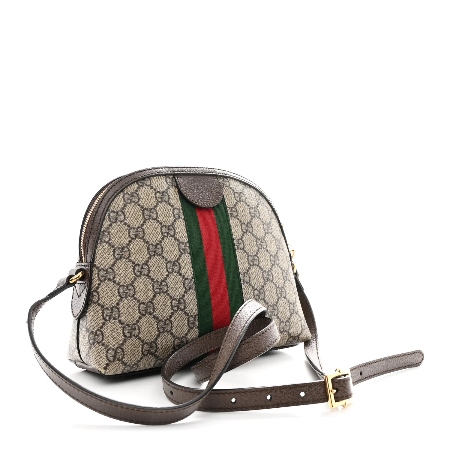 GG Supreme Monogram Textured Dollar Calfskin Web Small Ophidia Dome Shoulder Bag Beige Ebony New Acero - Image 3