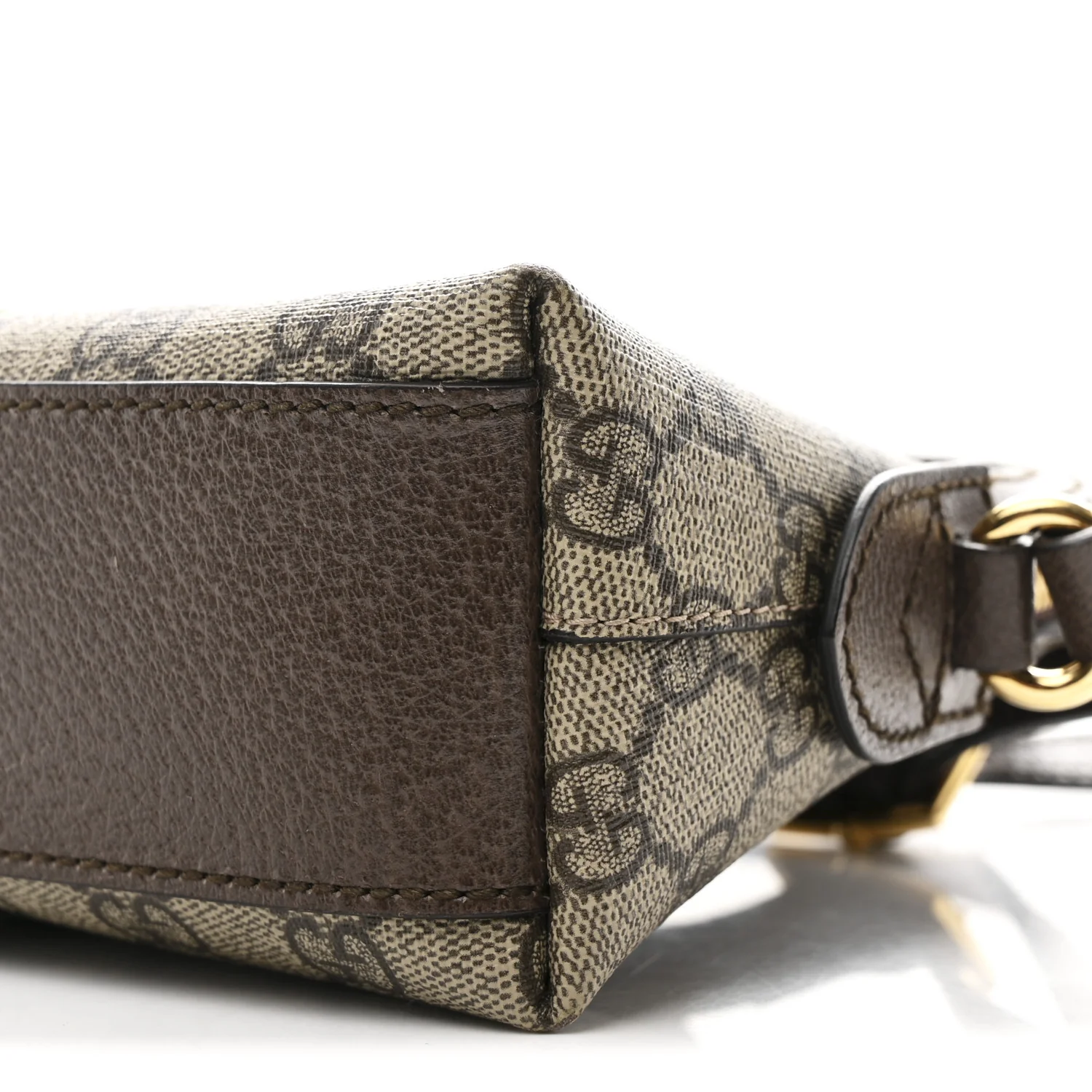 GG Supreme Monogram Textured Dollar Calfskin Web Small Ophidia Dome Shoulder Bag Beige Ebony New Acero - Image 10