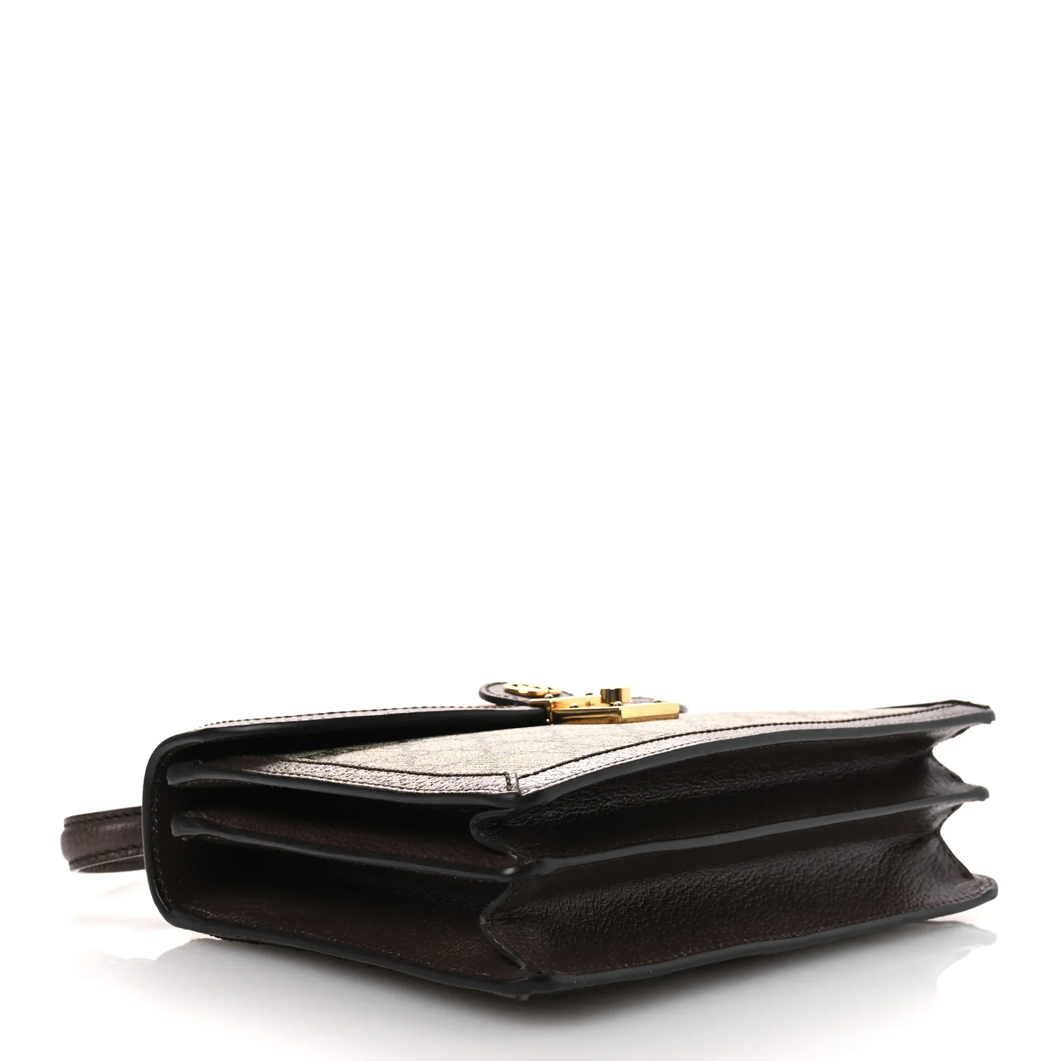 GG Supreme Monogram Textured Dollar Calfskin Web Small Ophidia Padlock Top Handle Bag Beige Ebony New Acero - Image 4