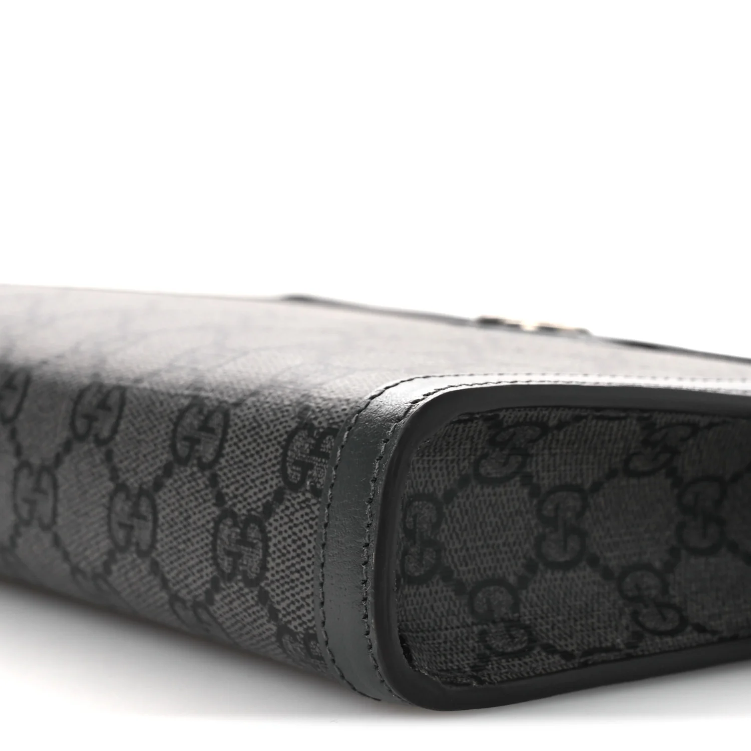 GG Supreme Monogram Textured Dollar Calfskin Web Small Ophidia Shoulder Bag Grey Black Graphite Grey - Image 10