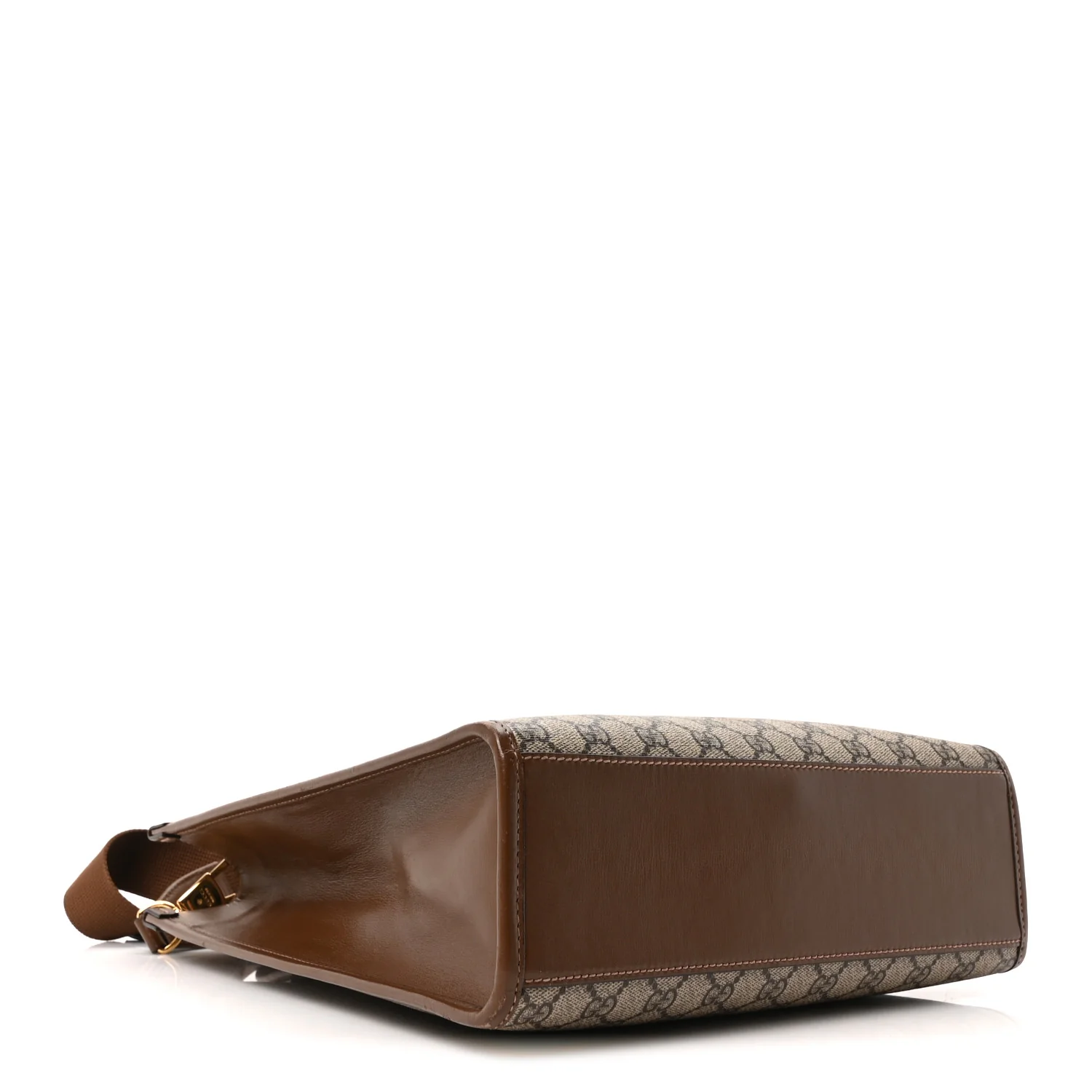 GG Supreme Monogram Textured Dollar Calfskin Web Small Retro Interlocking G Vertical Tote Bag Beige Ebony Brown Sugar - Image 3