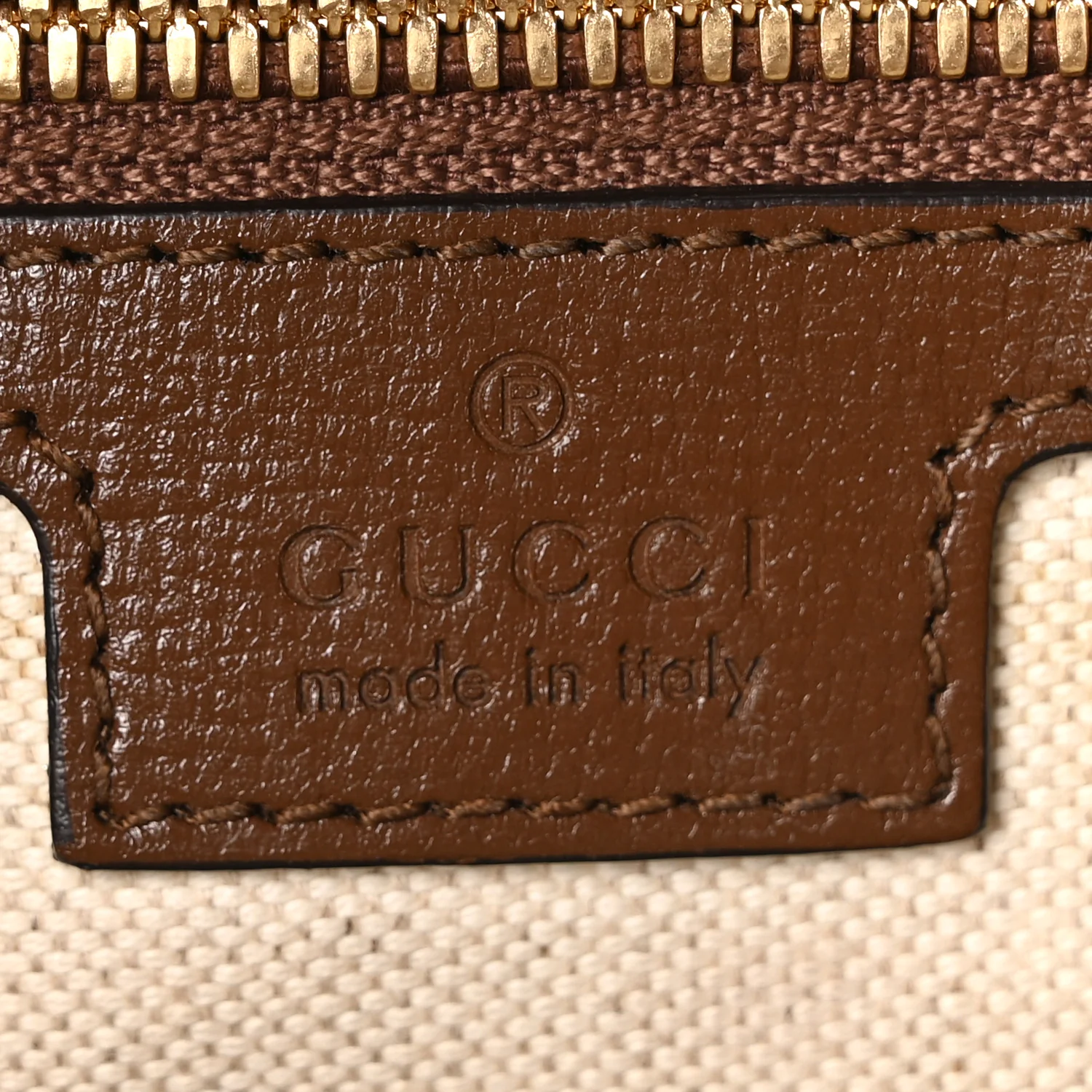 GG Supreme Monogram Textured Dollar Calfskin Web Small Retro Interlocking G Vertical Tote Bag Beige Ebony Brown Sugar - Image 5