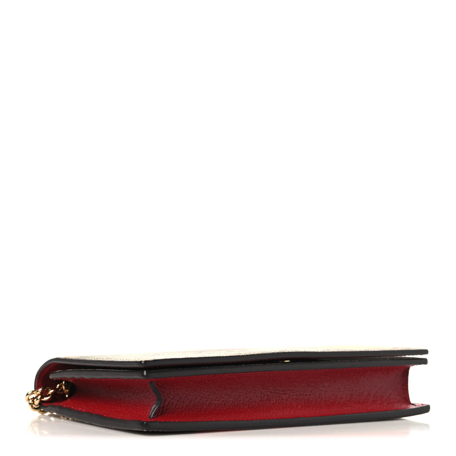 GG Supreme Monogram Tian Chain Wallet Beige Multicolor Red - Image 4