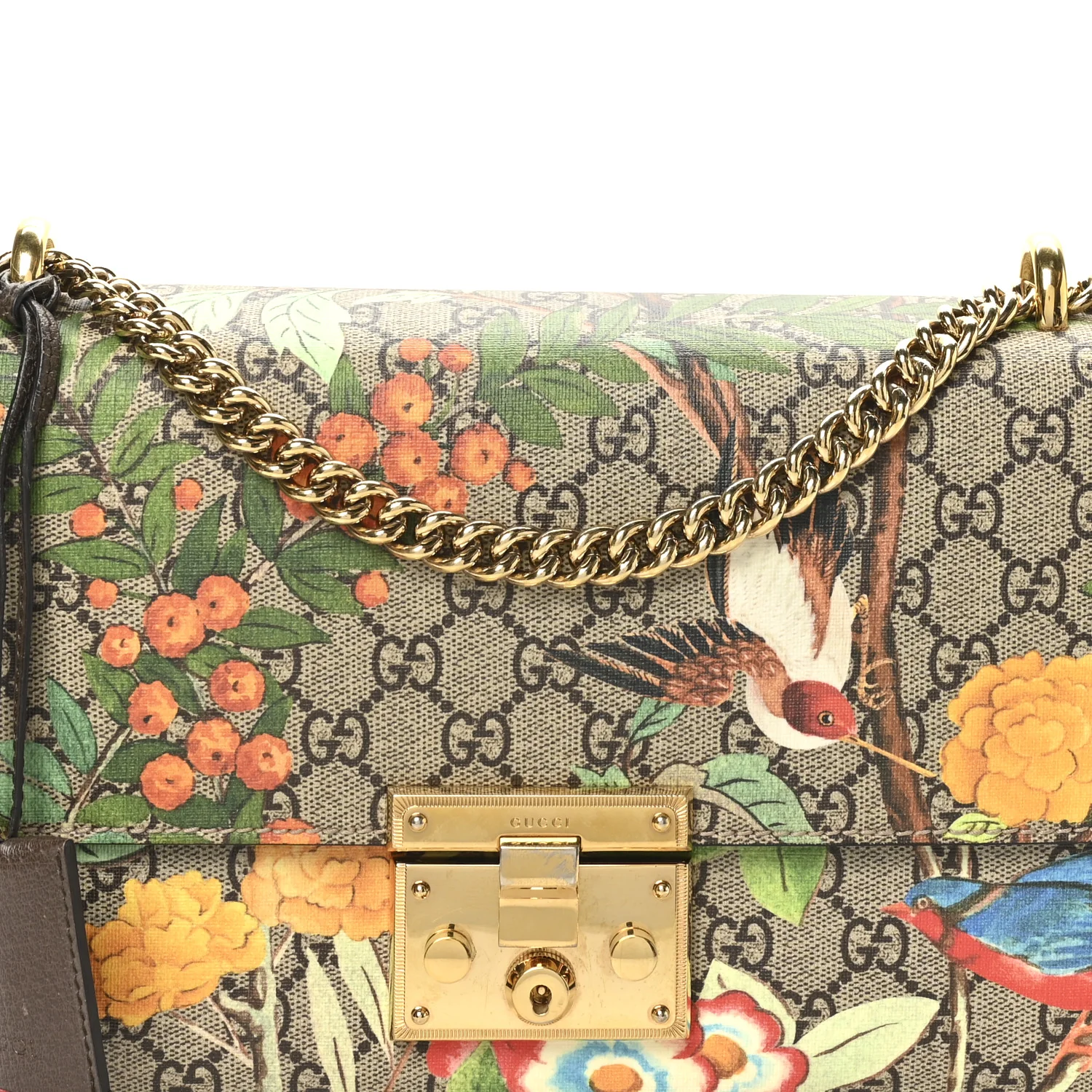 GG Supreme Monogram Tian Medium Padlock Shoulder Bag Beige Multicolor New Acero - Image 8