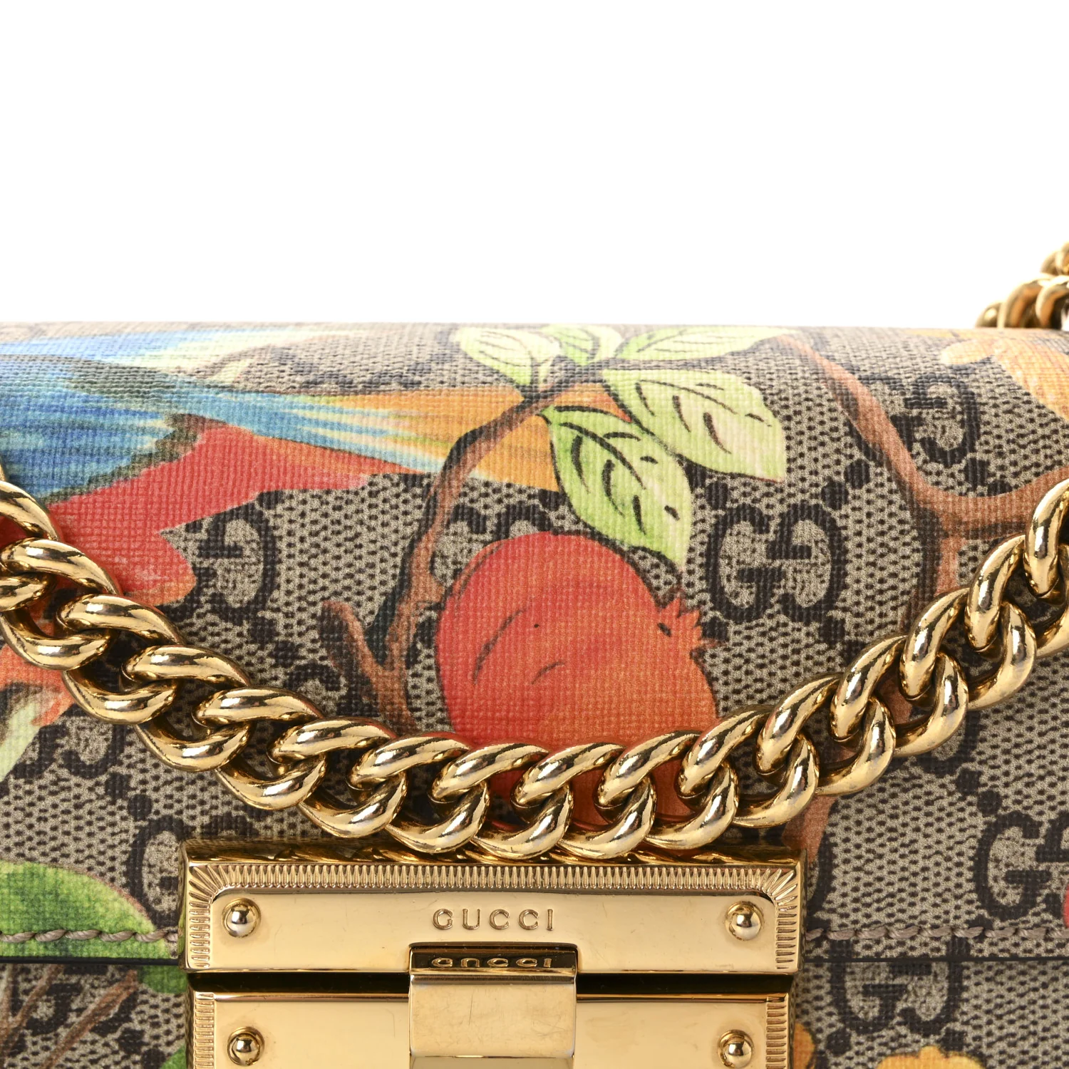 GG Supreme Monogram Tian Small Padlock Shoulder Bag Beige Multicolor New Acero - Image 8