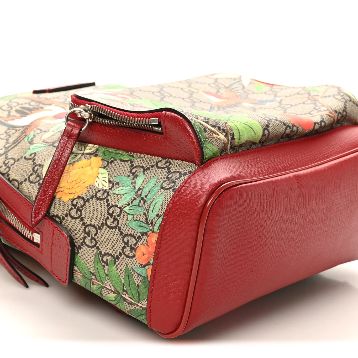 GG Supreme Monogram Tian Web Small Day Backpack Beige Multicolor Red - Image 9