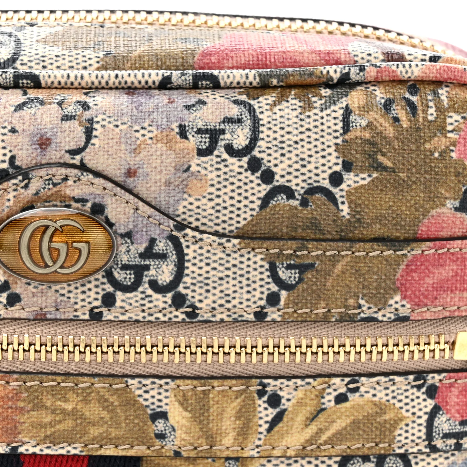 GG Supreme Monogram Water Flora Web Mini Ophidia Shoulder Bag Beige White Multicolor - Image 8