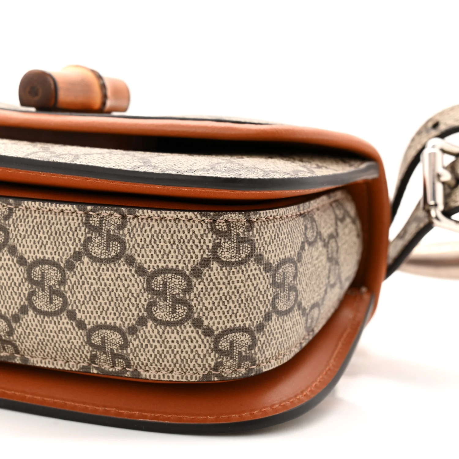 GG Supreme Monogram Web Bamboo Mini 1947 Belt Bag 80 32 Beige - Image 11