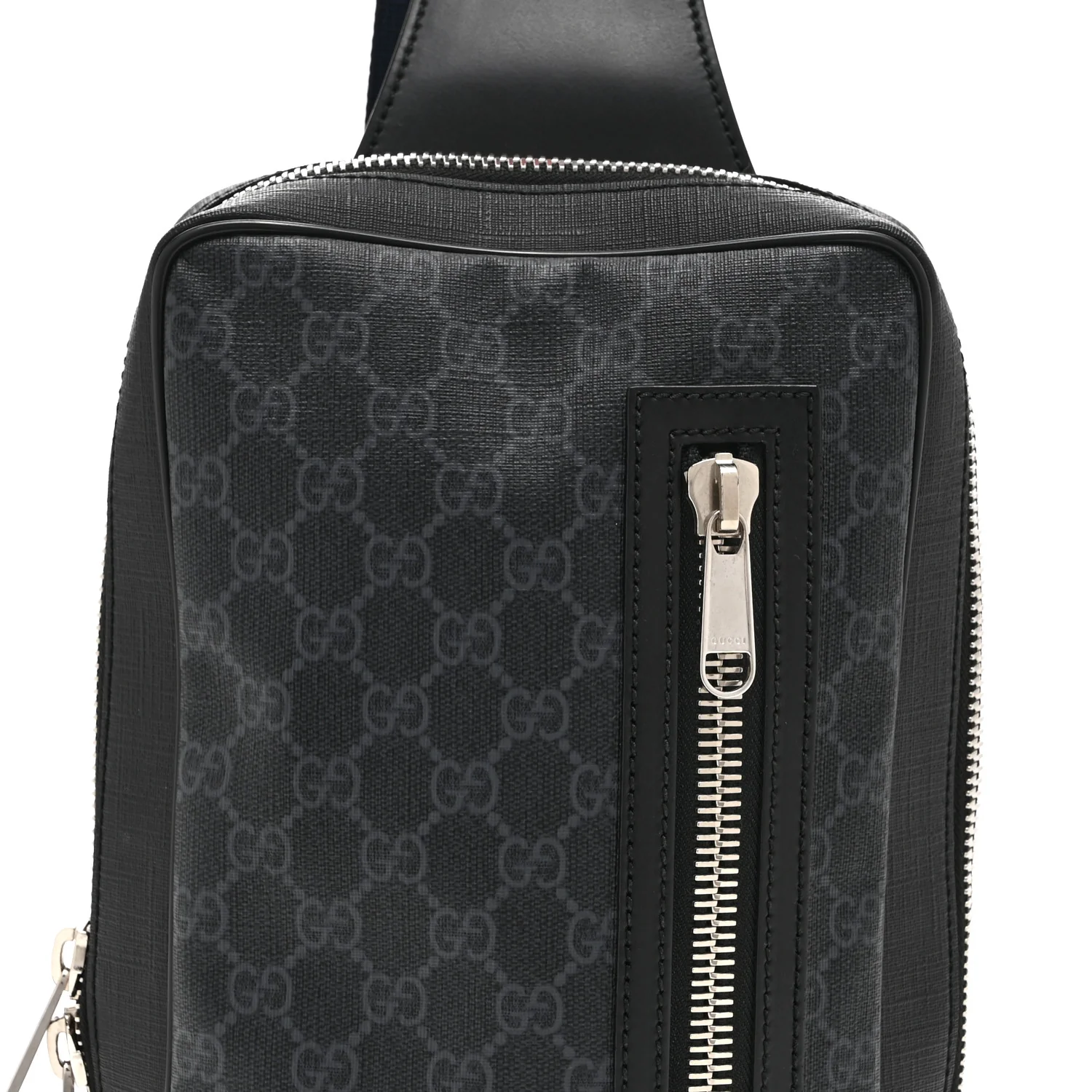 GG Supreme Monogram Web Belt Bag Black Grey - Image 9