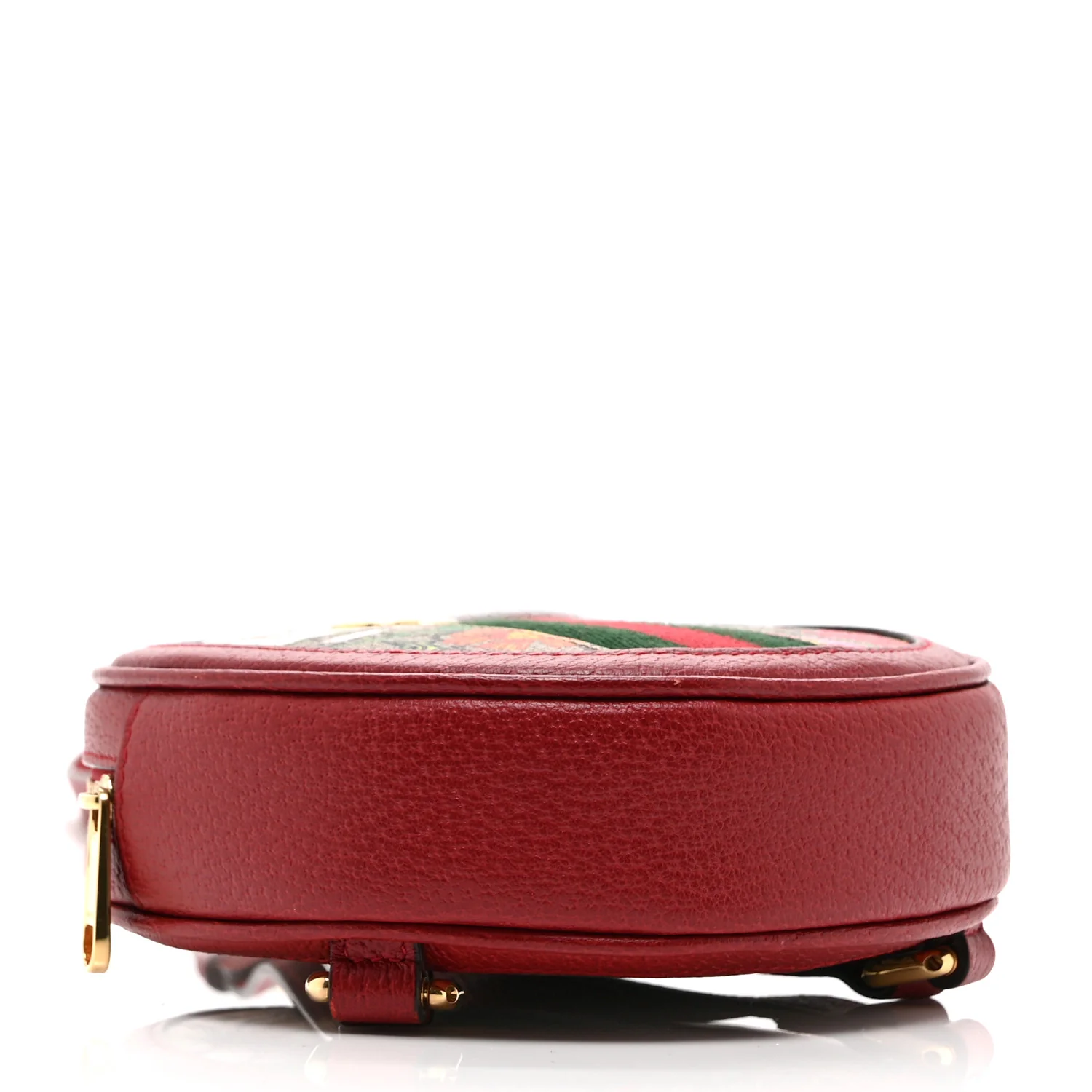 GG Supreme Monogram Web Flora Mini Ophidia Round Backpack Red - Image 4