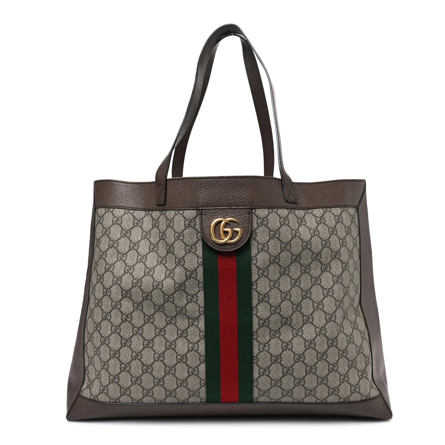 GG Supreme Monogram Web Large Ophidia Tote Brown